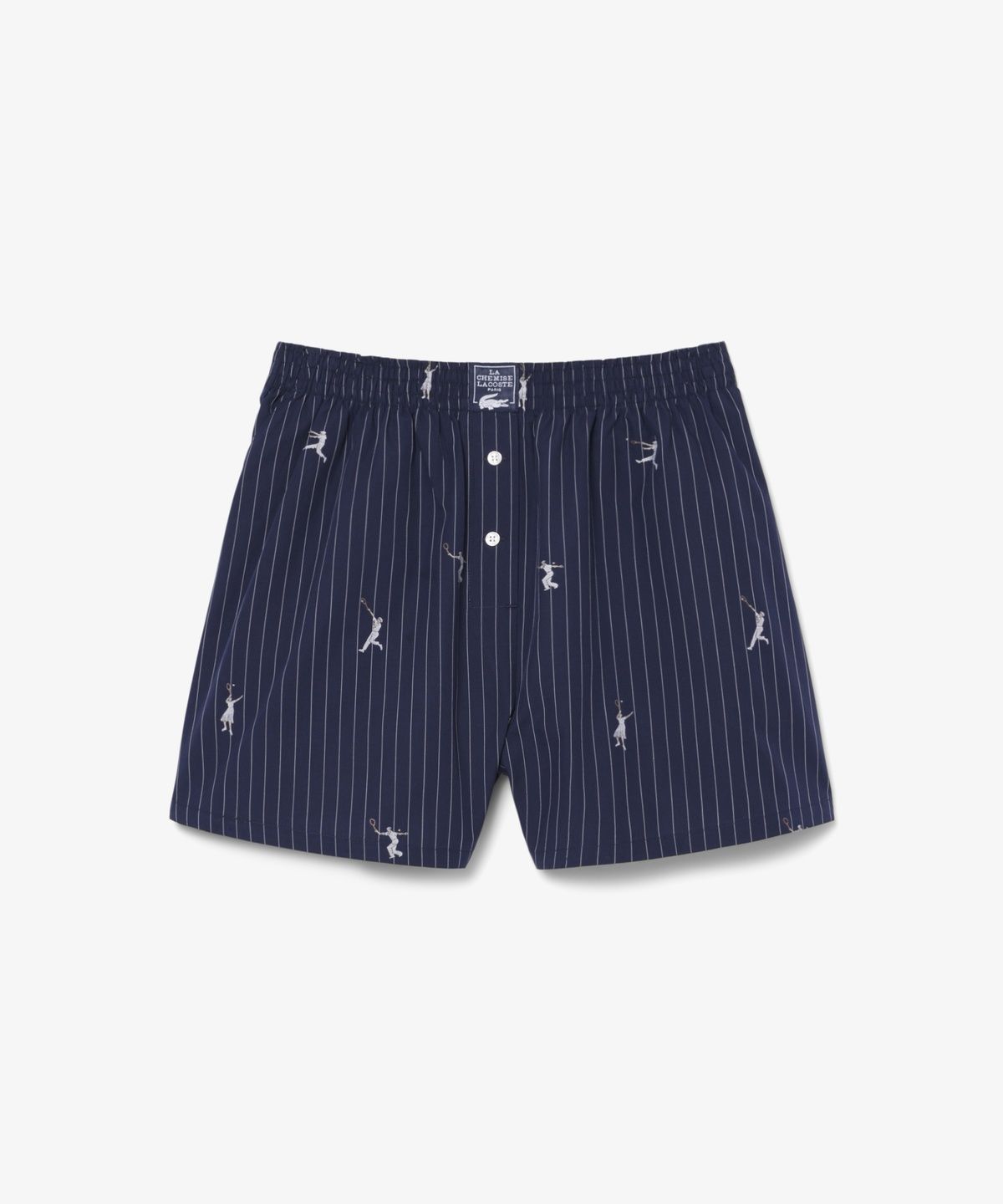 라코스테(LACOSTE) 여성 자수 포인트 스트라이프 쇼츠 FF1034-56G 525