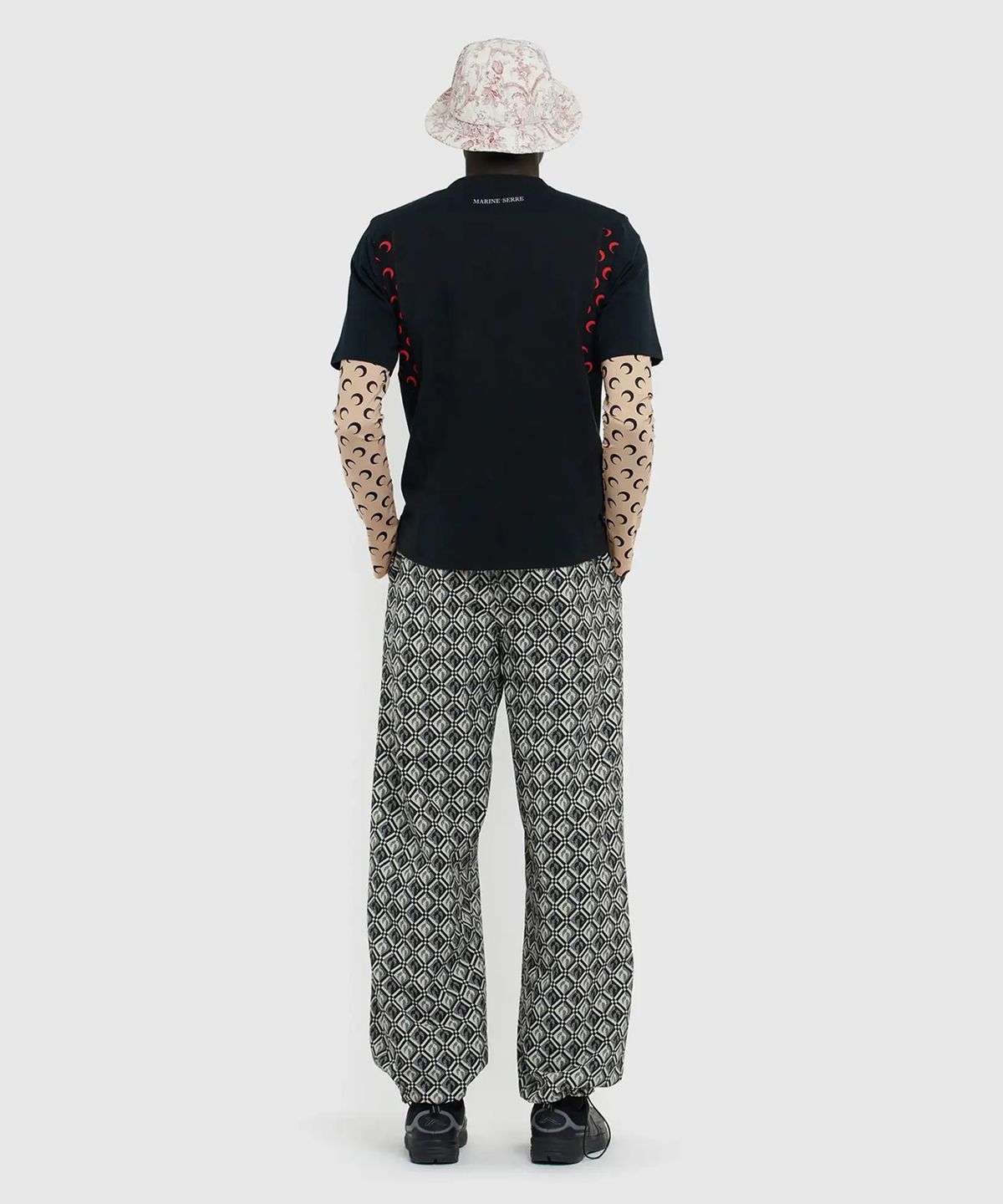 마린 세르(MARINE SERRE) (M) 문 프린티드 저지 세컨드 스킨 레귤러 탑 탄 MOON PRINTED JERSEY SECOND SKIN REGULAR TOP TAN