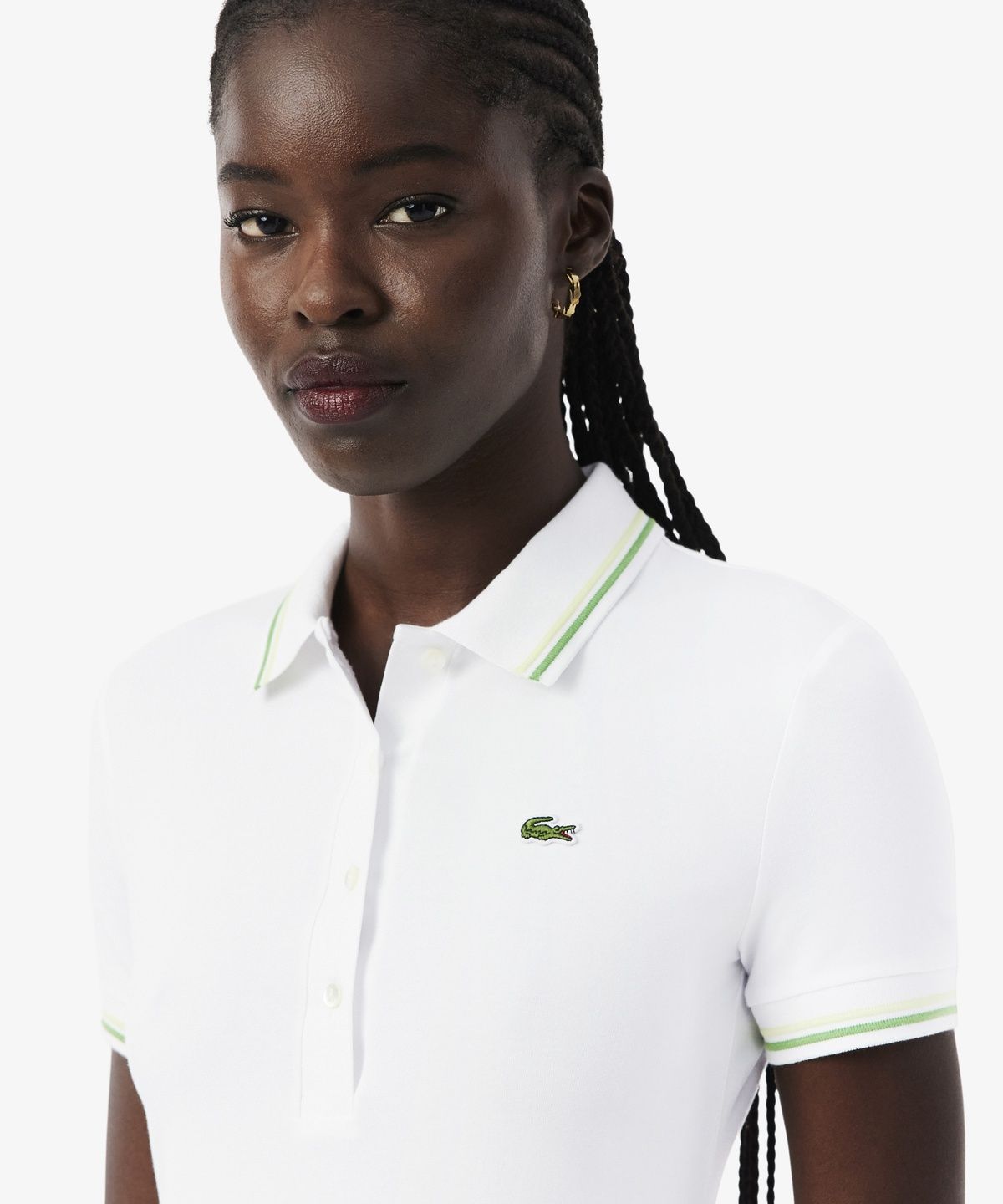 라코스테(LACOSTE) 여성 티핑 디테일 폴로 드레스 EF5288-56G 3SM