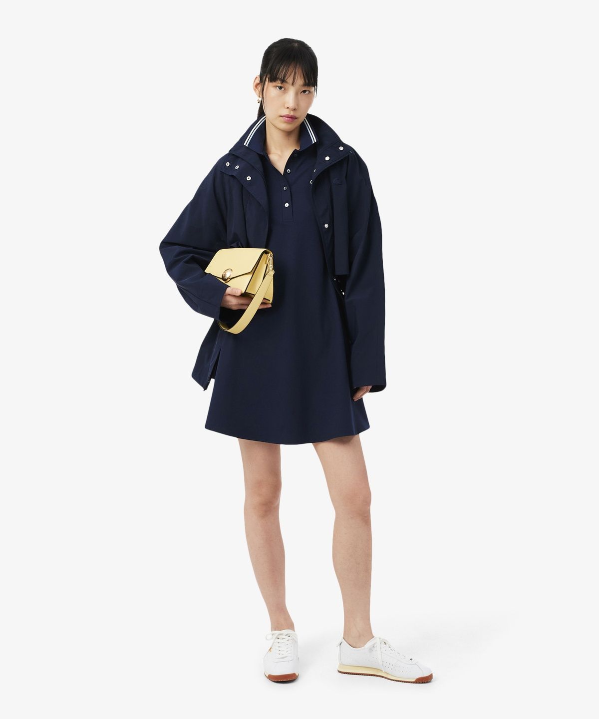 라코스테(LACOSTE) 여성 티핑 디테일 폴로 드레스 EF5288-56G 3UI