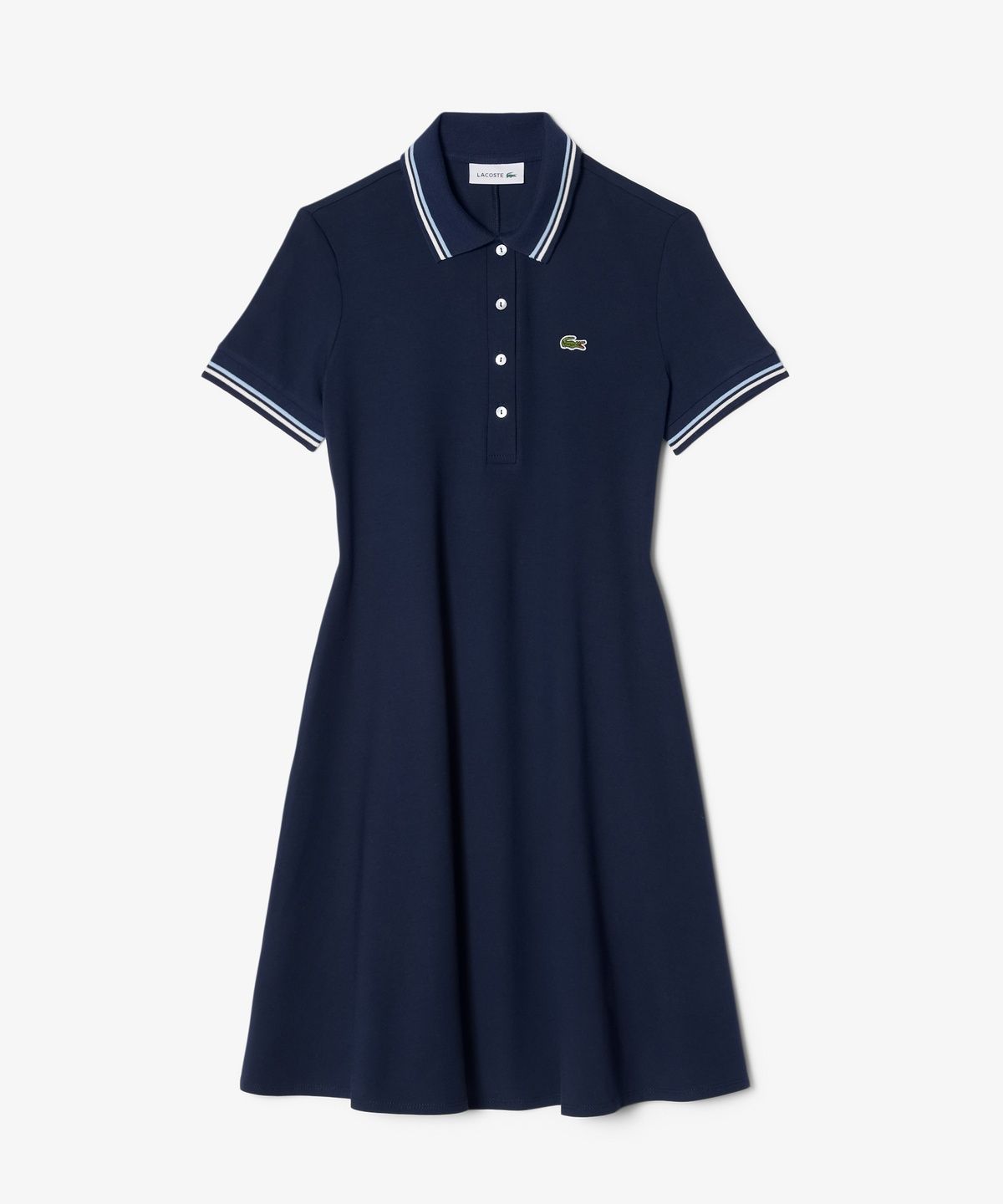 라코스테(LACOSTE) 여성 티핑 디테일 폴로 드레스 EF5288-56G 3UI