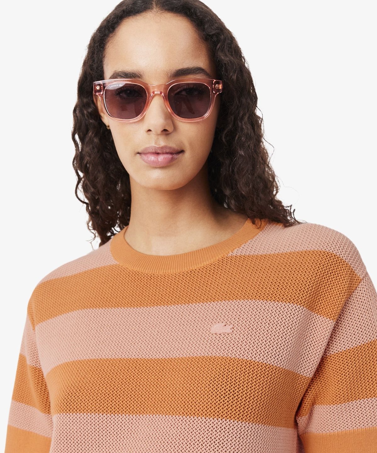 라코스테(LACOSTE) 여성 볼드 스트라이프 반팔 드레스 EF5021-56G 4IM