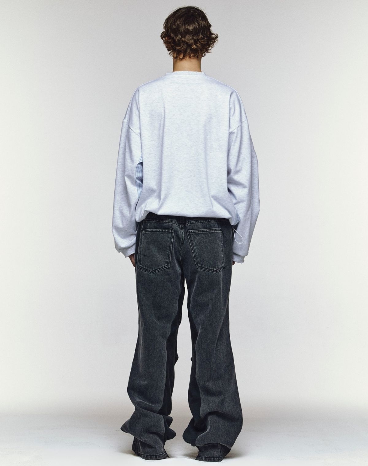 오디너리피플(ORDINARY PEOPLE) RE : RECONSTRUCTED STRIPE PANEL HENLEY [MELANGE]