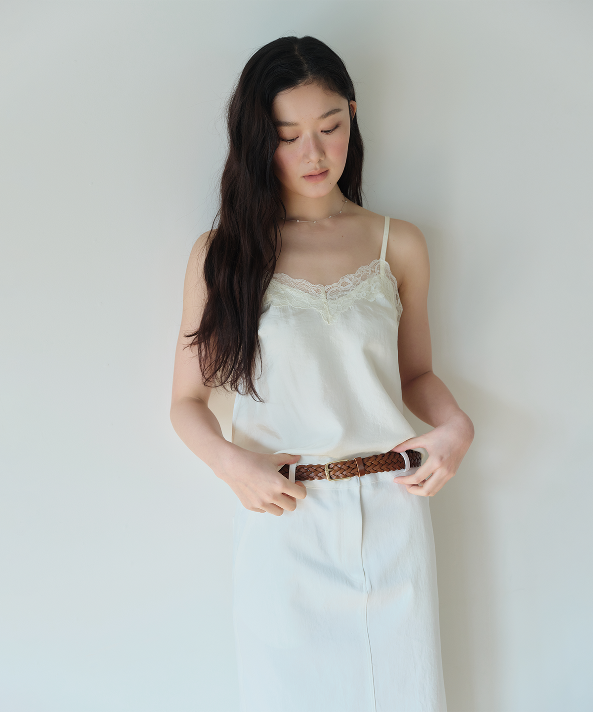 홈바디띵즈(HOMEBODY THINGS) Satin Lace Bustier (IVORY)