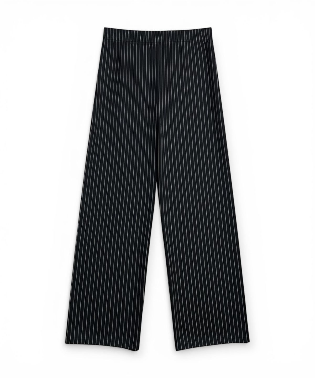 본슬리피(BORN SLIPPY) Crystal Stud Pinstripe Wide Pants (Black)