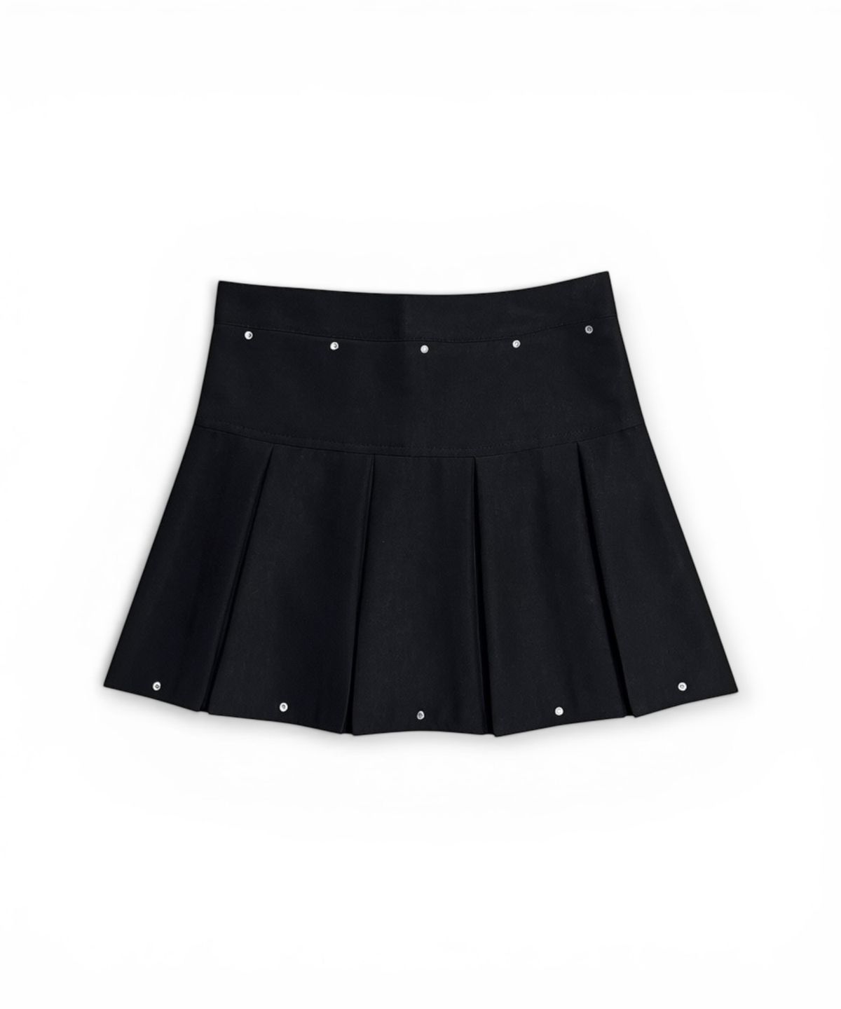 본슬리피(BORN SLIPPY) Crystal Stud Pleated Mini Skirt (Black)