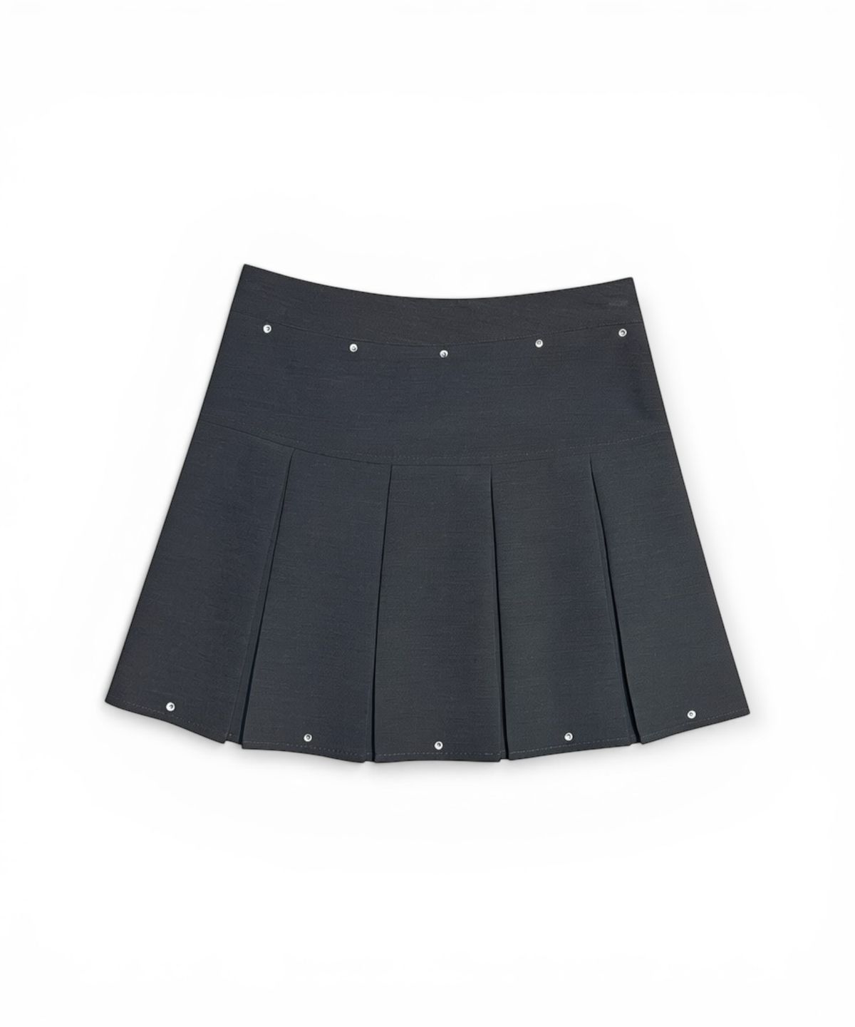 본슬리피(BORN SLIPPY) Crystal Stud Pleated Mini Skirt (Gray)