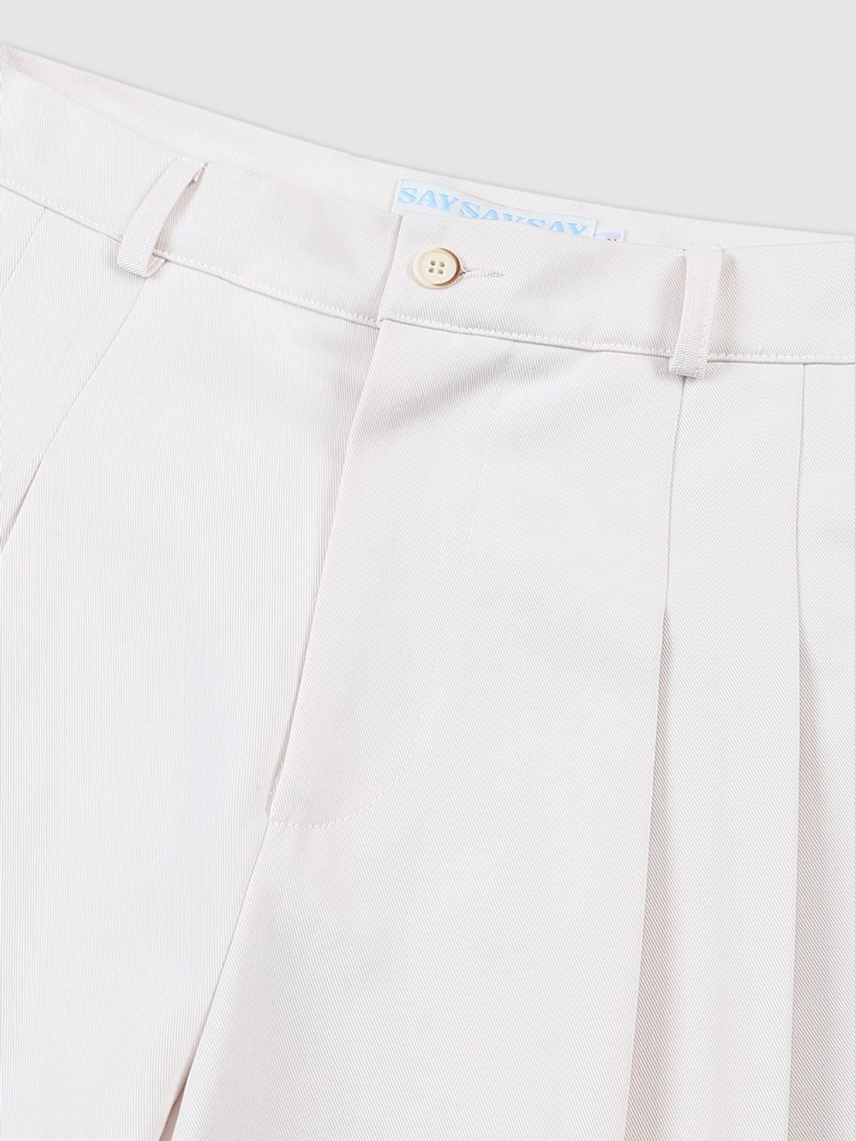 세이세이세이(SAYSAYSAY) 26SS 와이드 더블 플리츠 치노 팬츠 에크루
