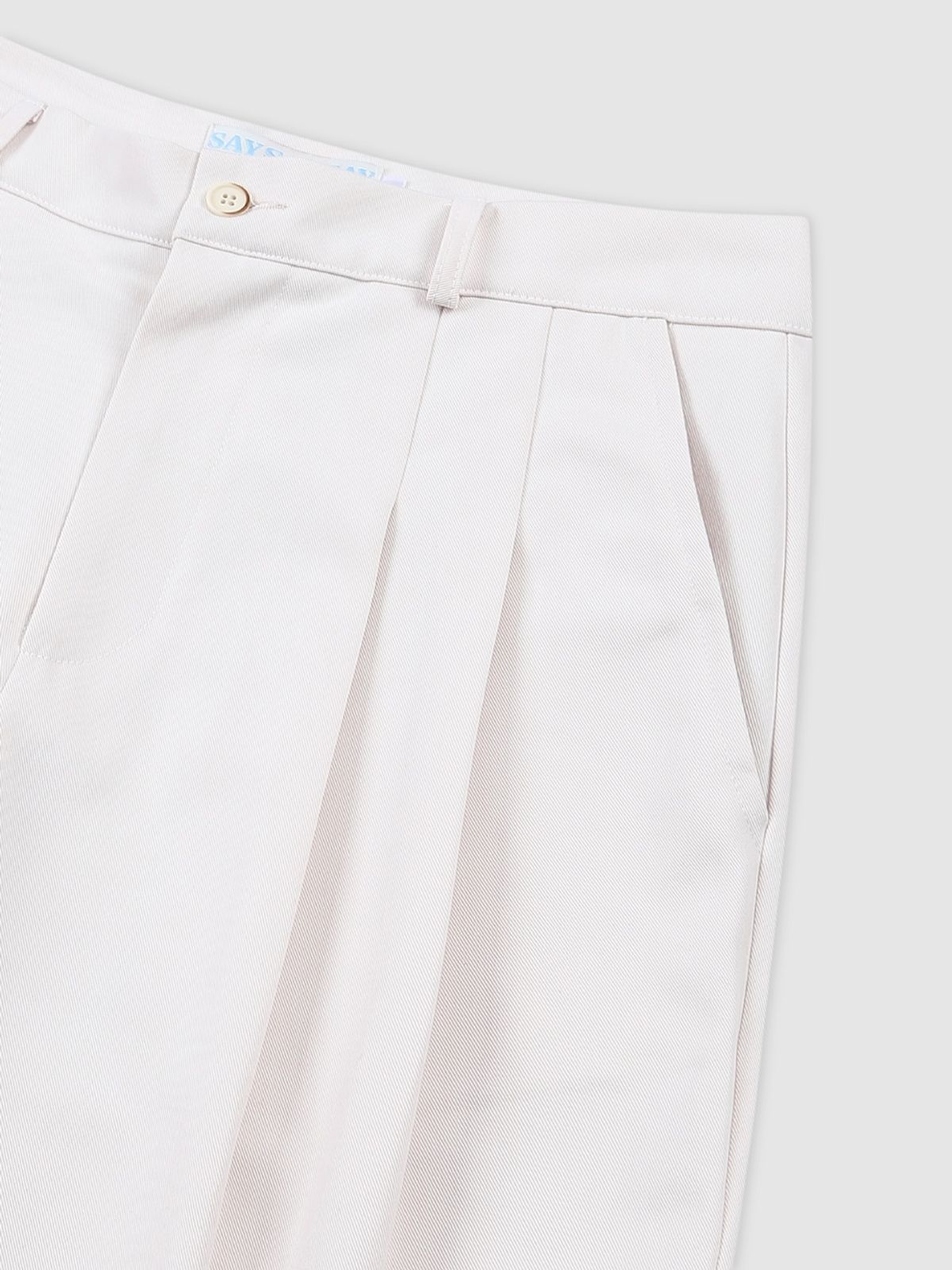 세이세이세이(SAYSAYSAY) 26SS 와이드 더블 플리츠 치노 팬츠 에크루