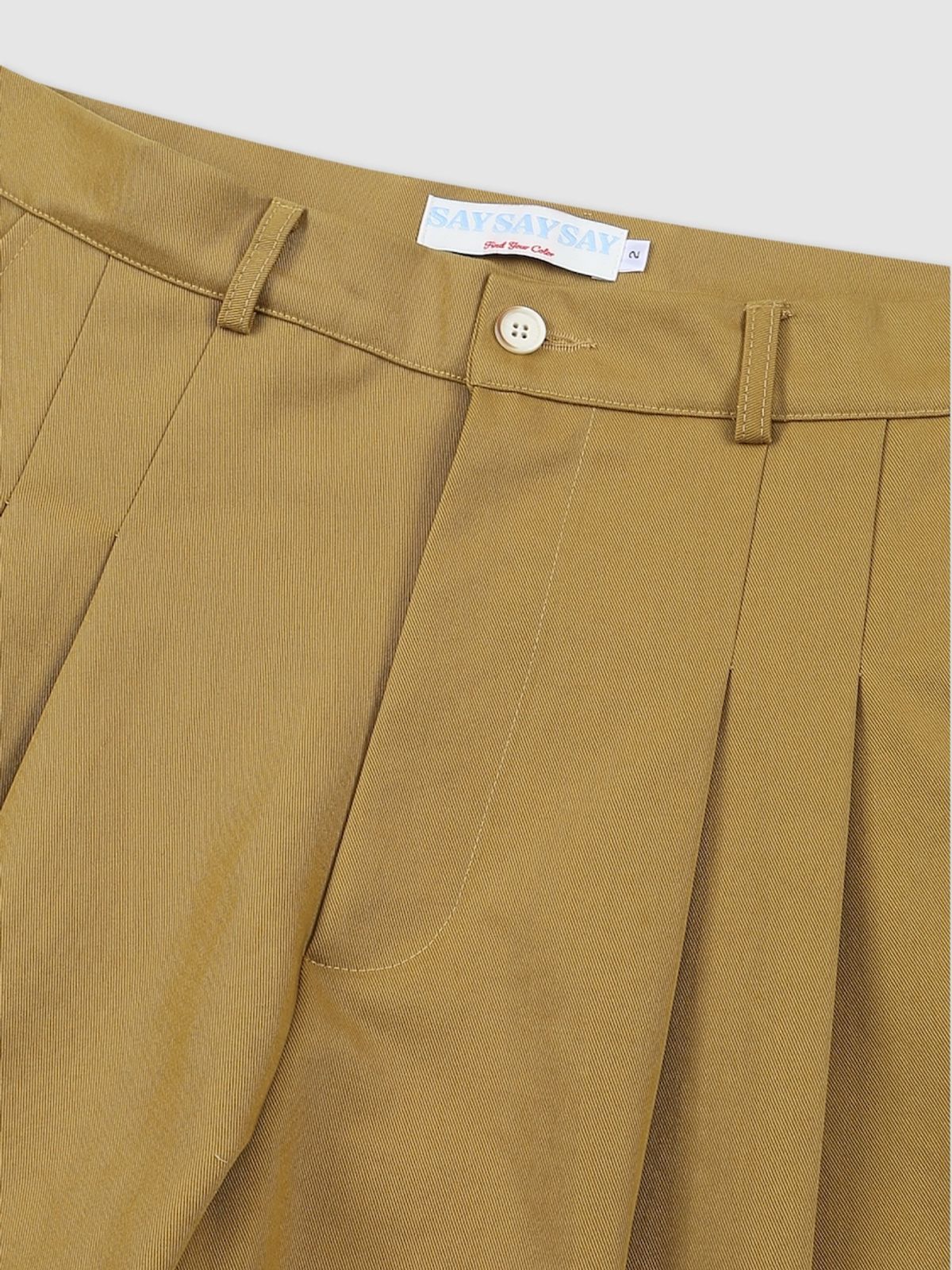 세이세이세이(SAYSAYSAY) 26SS 와이드 더블 플리츠 치노 팬츠 카멜