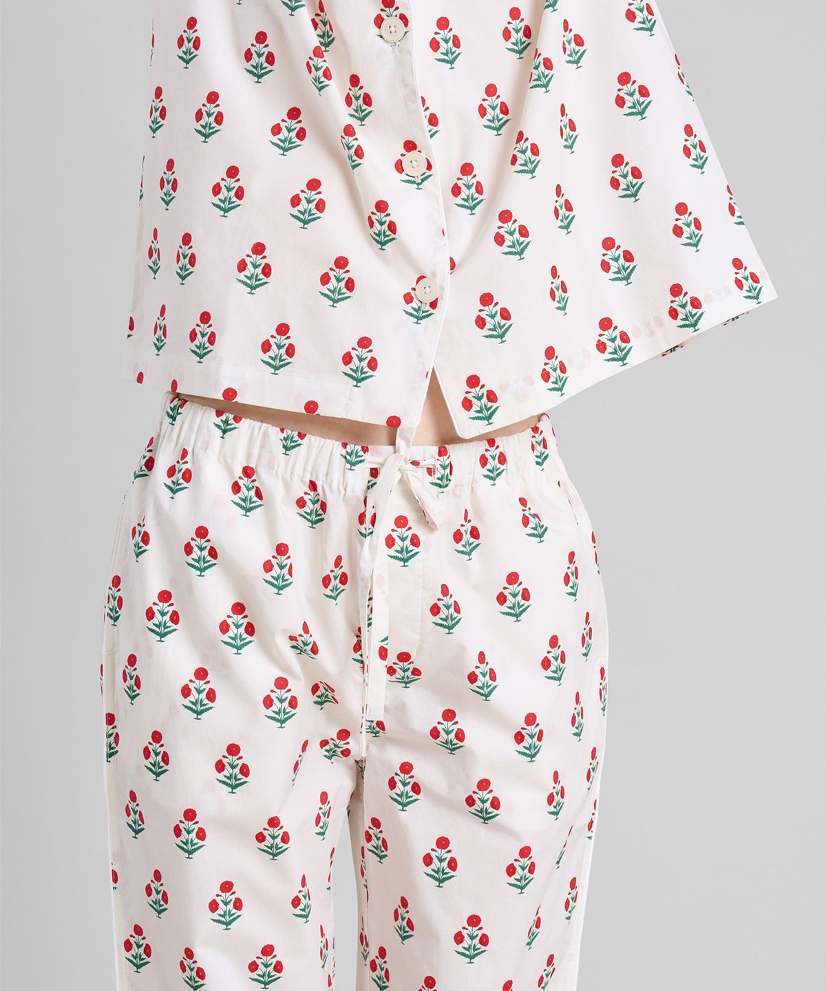 슬리피 존스(SLEEPY JONES) (W) 마리나 파자마 세트 포피 프린트 크림 MARINA PAJAMA SET POPPY PRINT CREAM