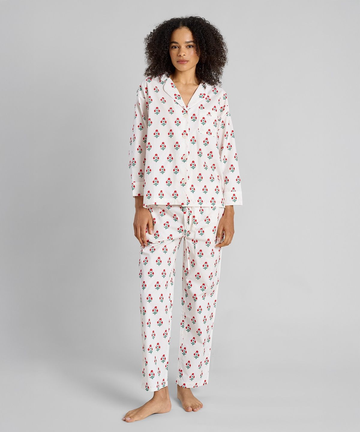 슬리피 존스(SLEEPY JONES) (W) 마리나 파자마 세트 포피 프린트 크림 MARINA PAJAMA SET POPPY PRINT CREAM