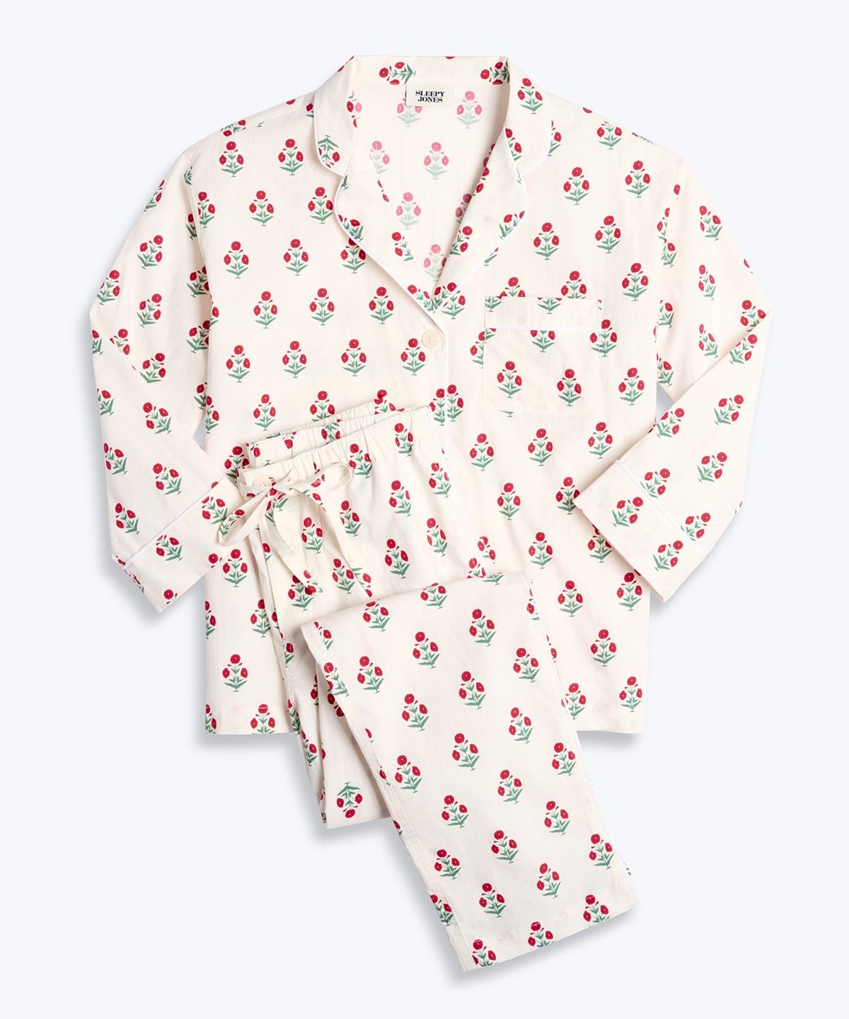 슬리피 존스(SLEEPY JONES) (W) 마리나 파자마 세트 포피 프린트 크림 MARINA PAJAMA SET POPPY PRINT CREAM