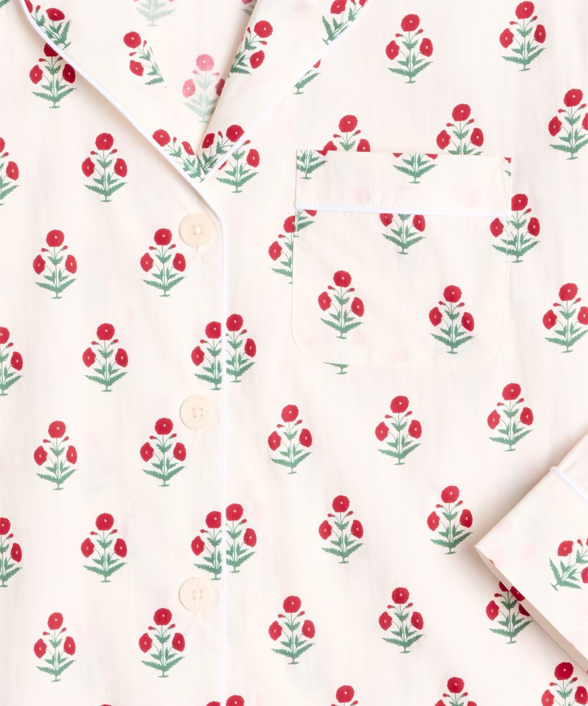 슬리피 존스(SLEEPY JONES) (W) 마리나 파자마 세트 포피 프린트 크림 MARINA PAJAMA SET POPPY PRINT CREAM
