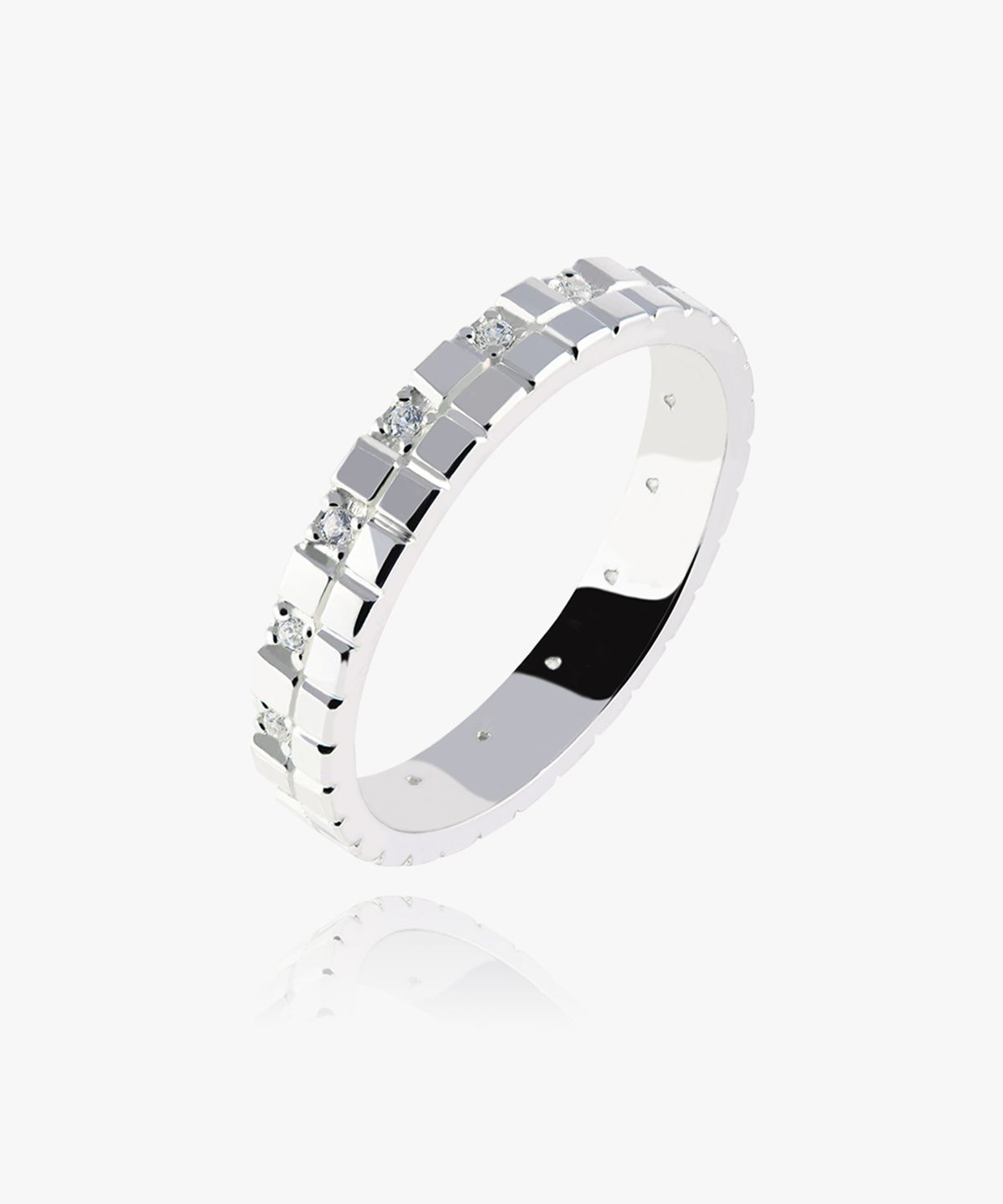 엘렌쥬얼리(HELENE JEWELRY) 925 실버 콰트로 스퀘어 미스 링 은 반지