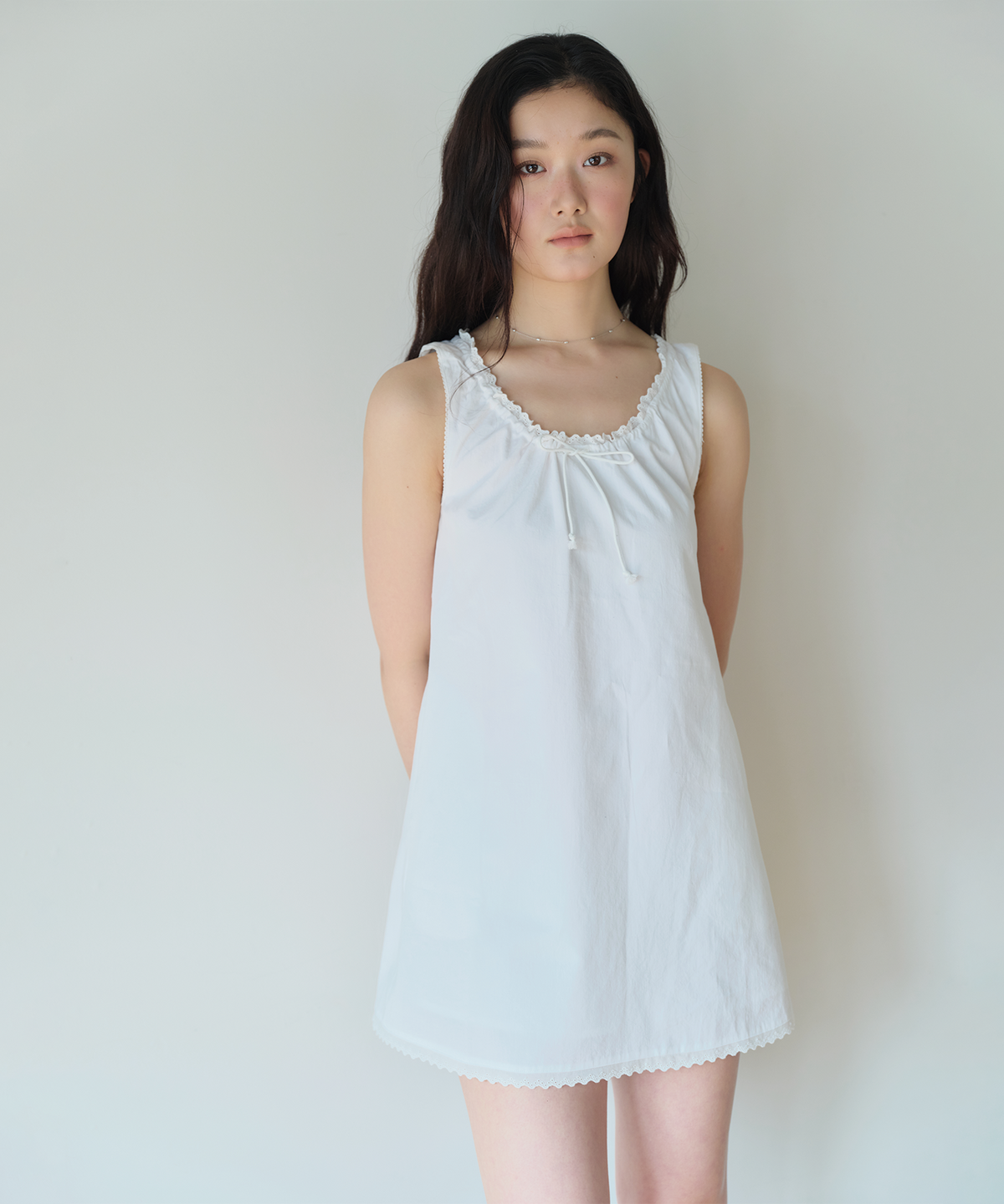 홈바디띵즈(HOMEBODY THINGS) Lace Sleeveless Dress (WHITE)