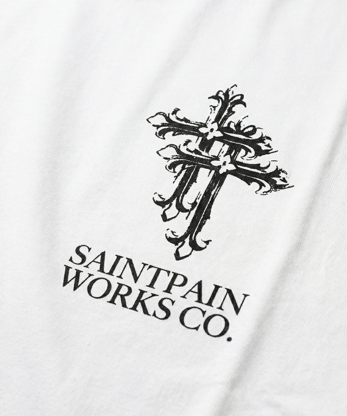 세인트페인(SAINTPAIN) SP 에어코튼 더블 크로스 반팔티 화이트