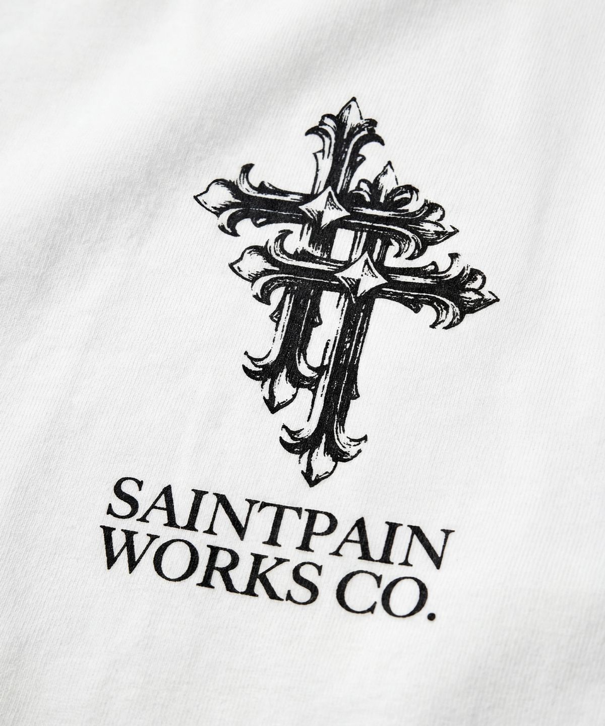 세인트페인(SAINTPAIN) SP 더블 크로스 헤비웨이트 크롭 롱슬리브 화이트