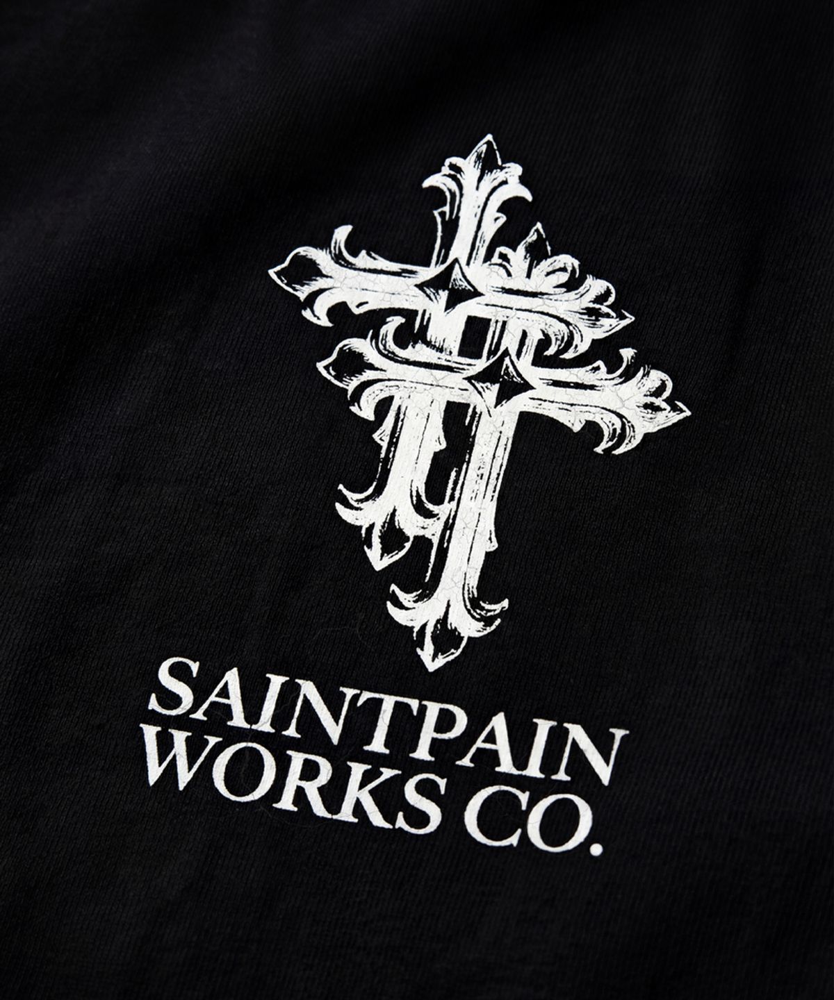 세인트페인(SAINTPAIN) SP 더블 크로스 헤비웨이트 크롭 롱슬리브 블랙