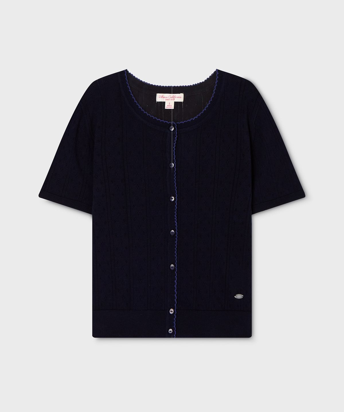 후아유(WHO.A.U) Punching Skashi Short Sleeve Cardigan / WHCKG2522F
