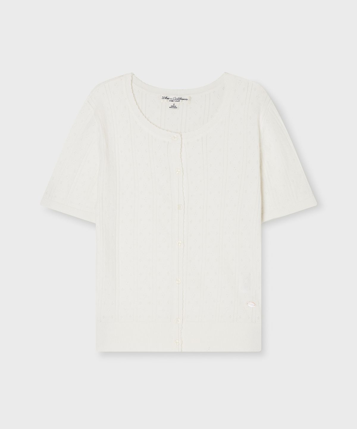 후아유(WHO.A.U) Punching Skashi Short Sleeve Cardigan / WHCKG2522F