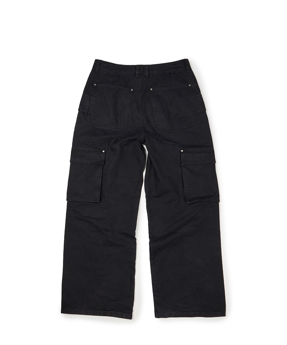 이티씨이(ETCE) HEAVY COTTON WASHED CARGO PANTS (BLACK)