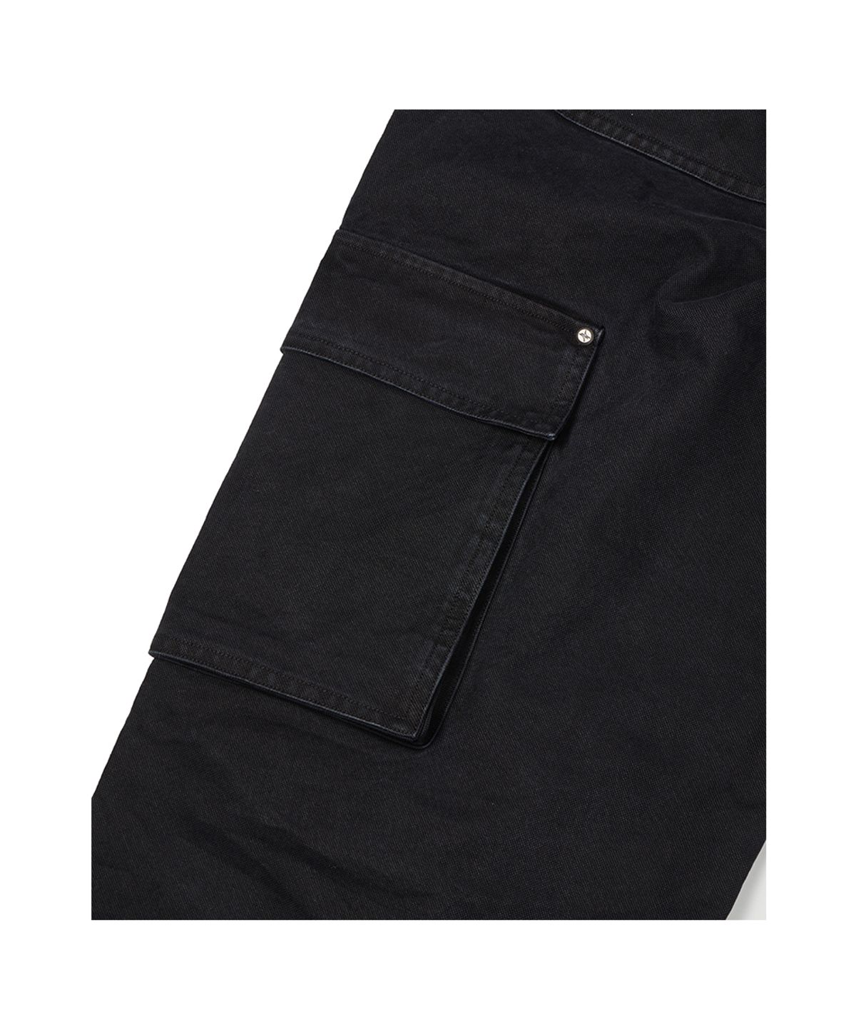 이티씨이(ETCE) HEAVY COTTON WASHED CARGO PANTS (BLACK)