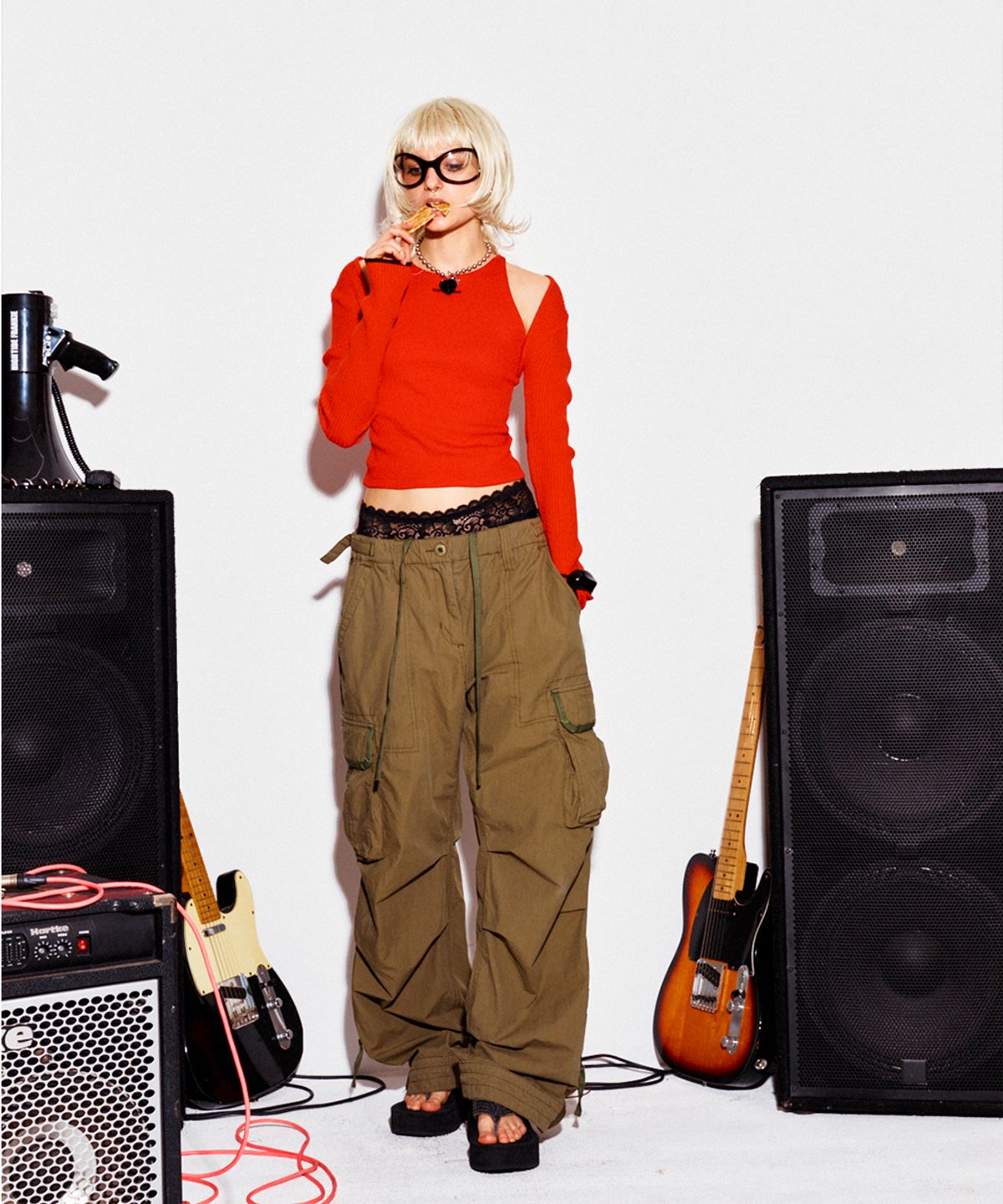 하이타이드 프랭키(HIGHTIDEFRANKIE) Bolero Lace Halter Set Red