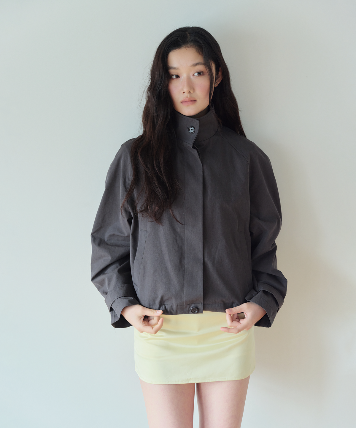 홈바디띵즈(HOMEBODY THINGS) Stand Collar Jacket (CHARCOAL)