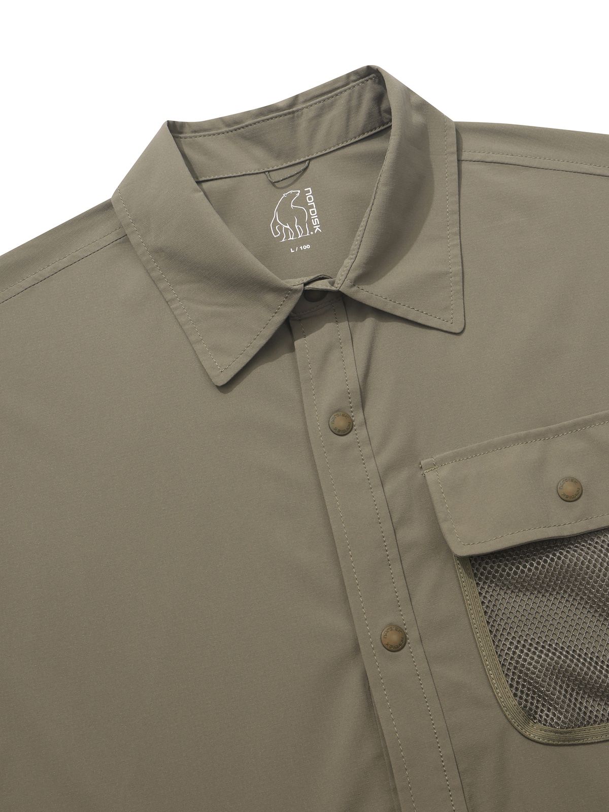 노르디스크(NORDISK) LNT 캠핑 메쉬포켓 반팔 셔츠 - M_Khaki