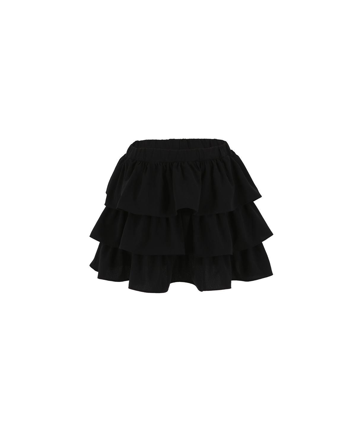 아이씨에(ISEEAE) Volume Tiered Skirt (Black)