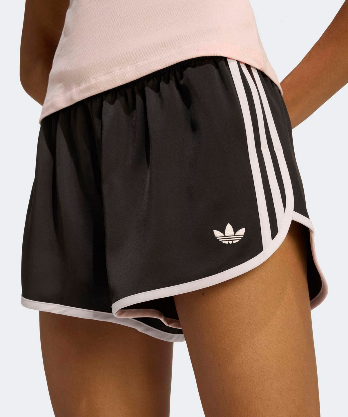 아디다스(ADIDAS) 3-스트라이프 스프린터 숏 팬츠 - 아우라커피:샌디핑크 / KC9006