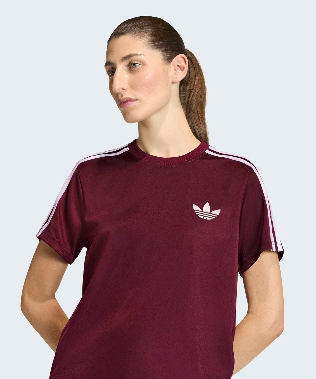 아디다스(ADIDAS) 파이어버드 티셔츠 - 마룬:화이트 / KD1349
