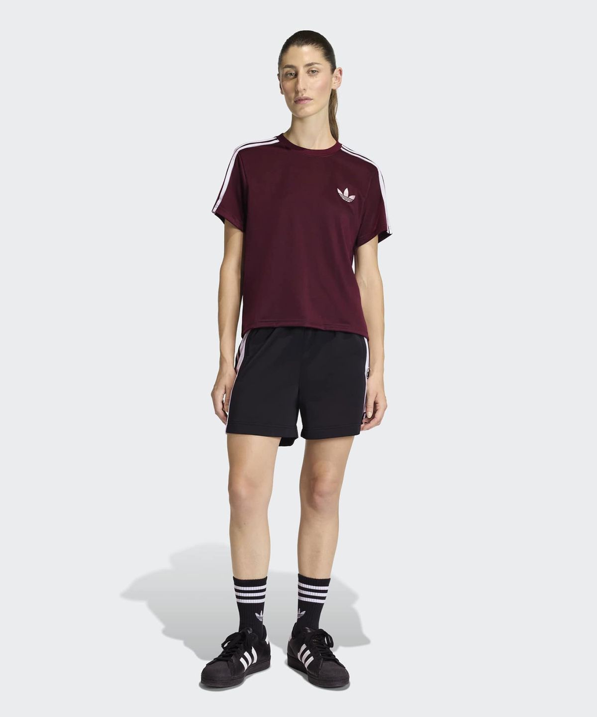 아디다스(ADIDAS) 파이어버드 티셔츠 - 마룬:화이트 / KD1349