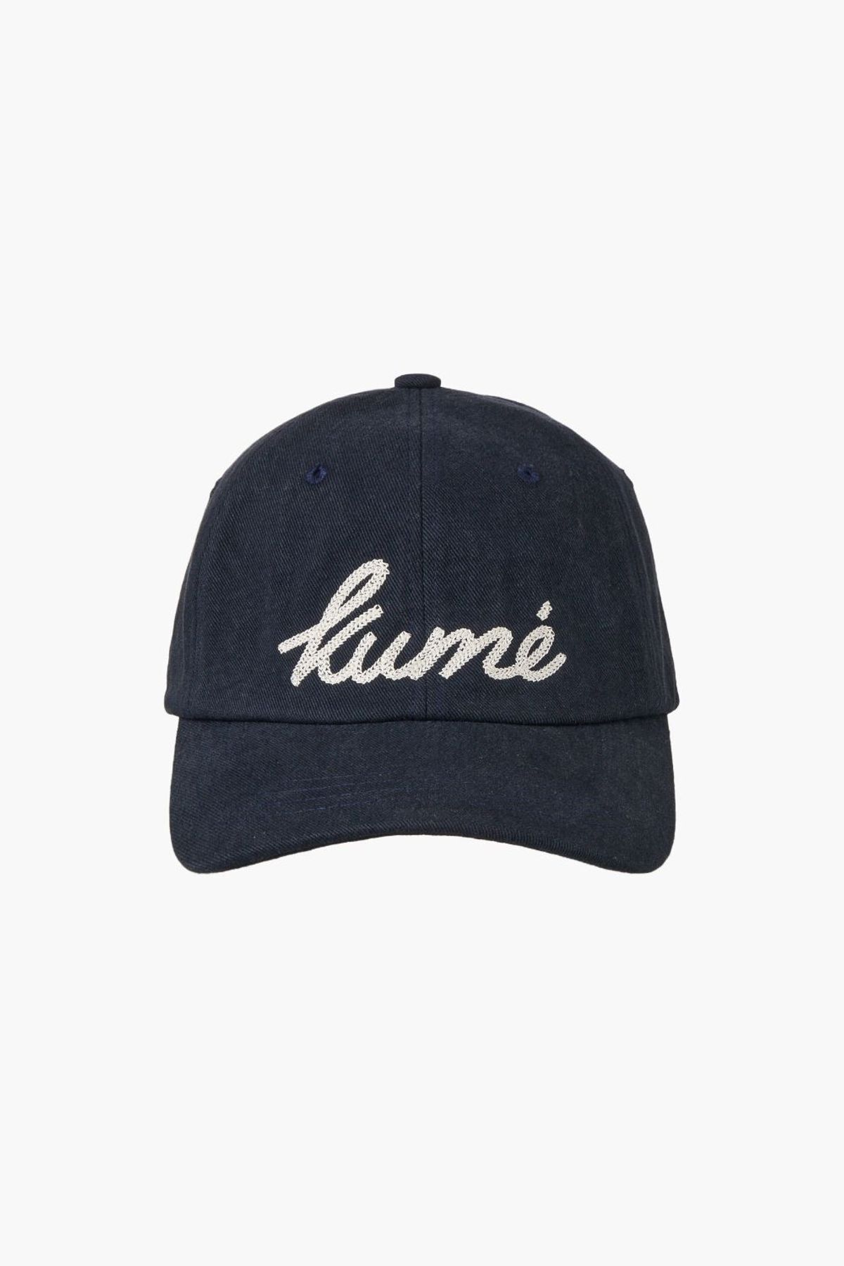 쿠메(KUMÉ) Chain Logo Vintage Ball Cap, Navy