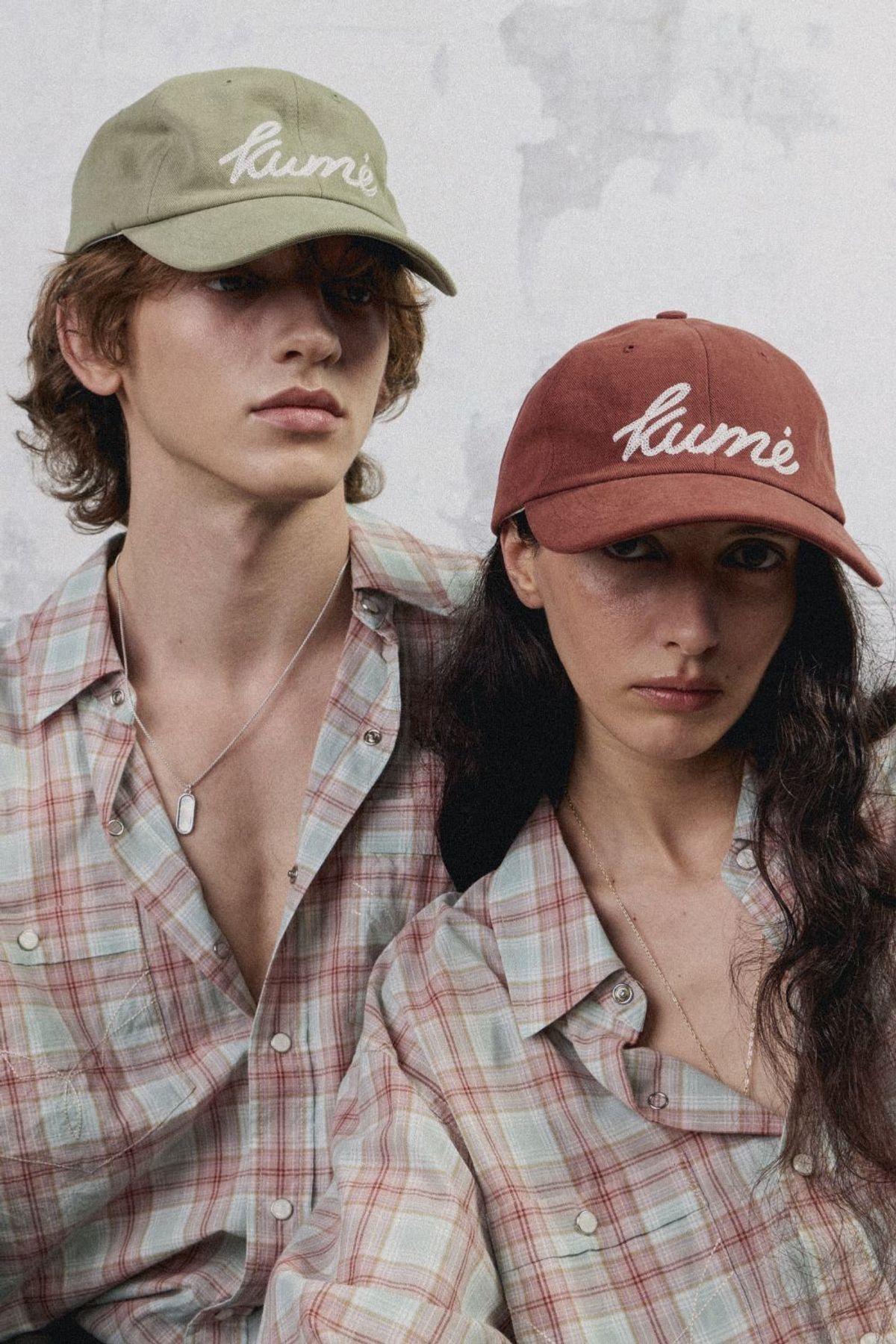 쿠메(KUMÉ) Chain Logo Vintage Ball Cap, Olive