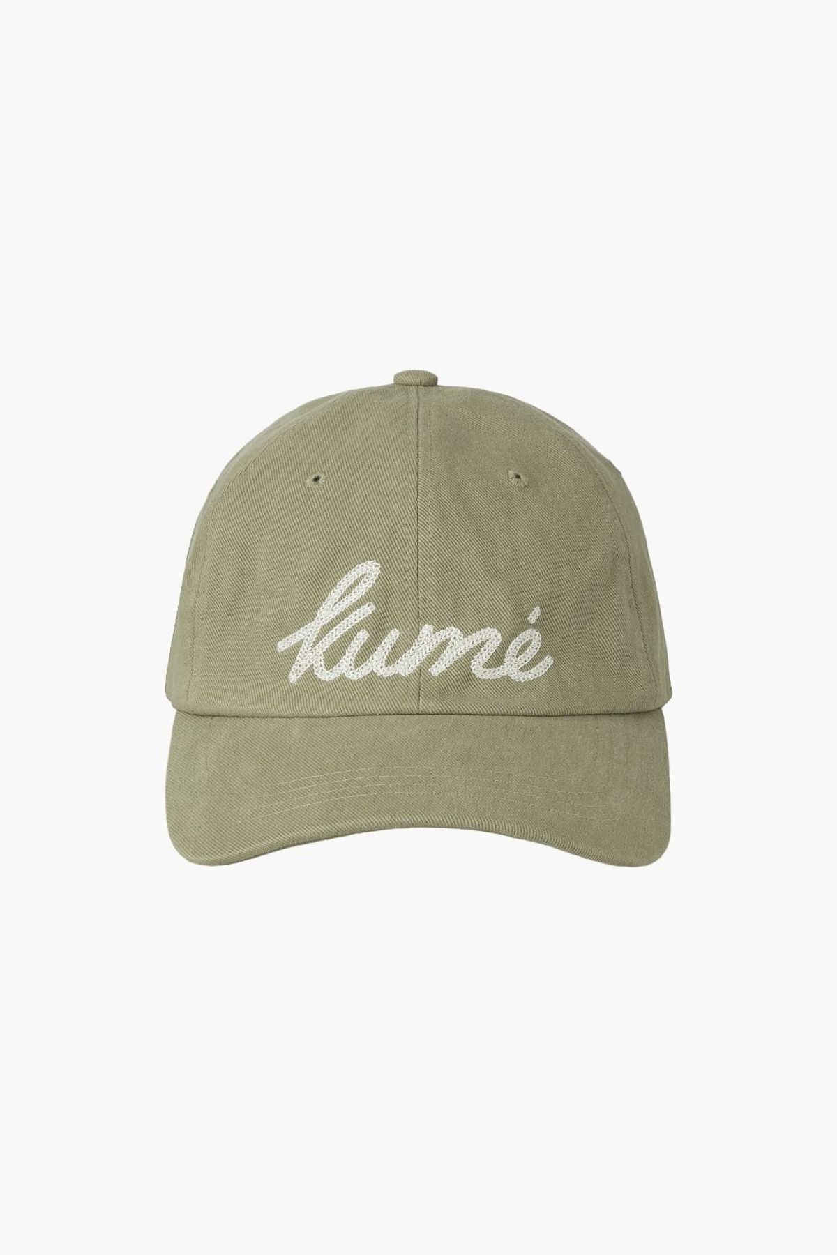 쿠메(KUMÉ) Chain Logo Vintage Ball Cap, Olive