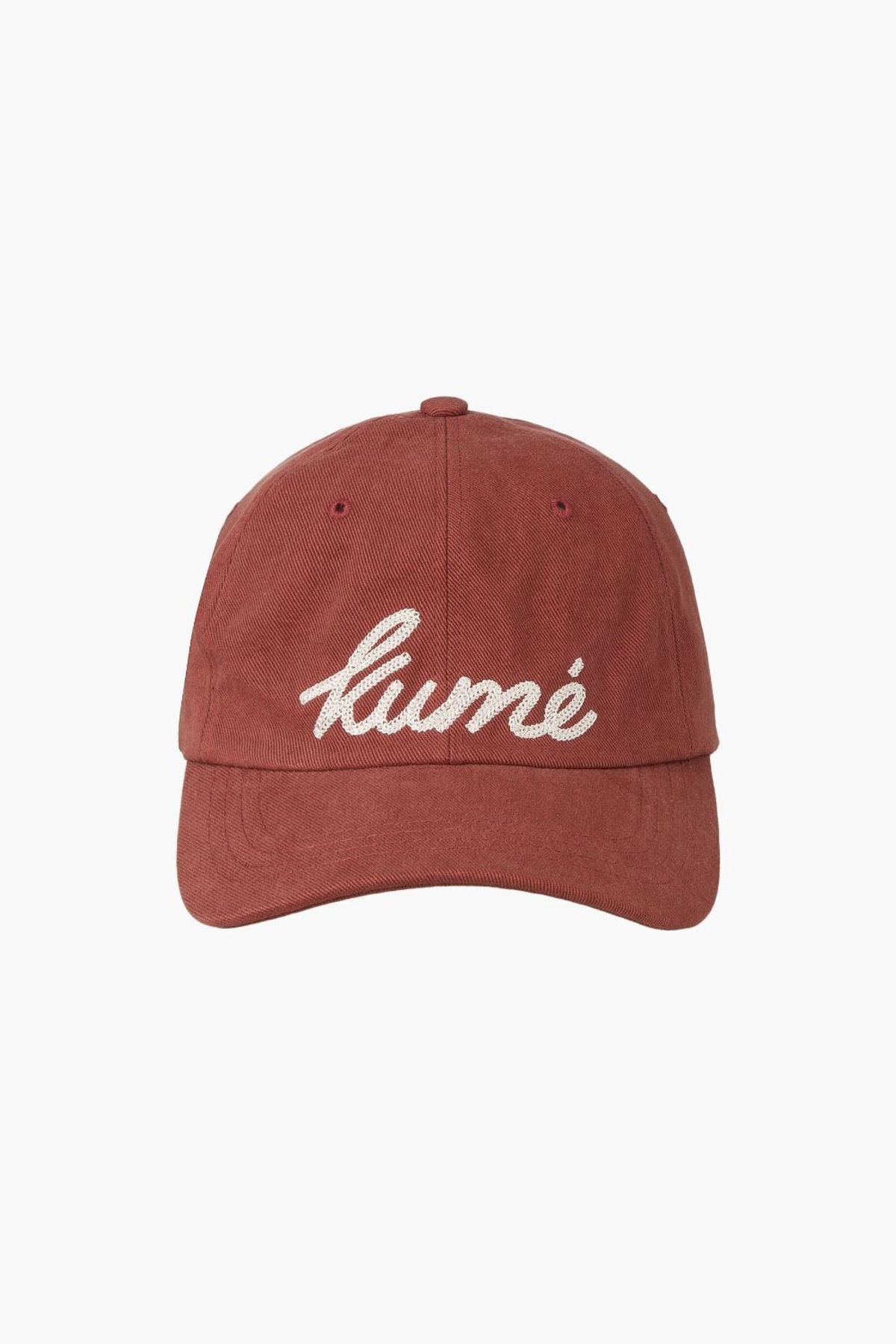 쿠메(KUMÉ) Chain Logo Vintage Ball Cap, Brick