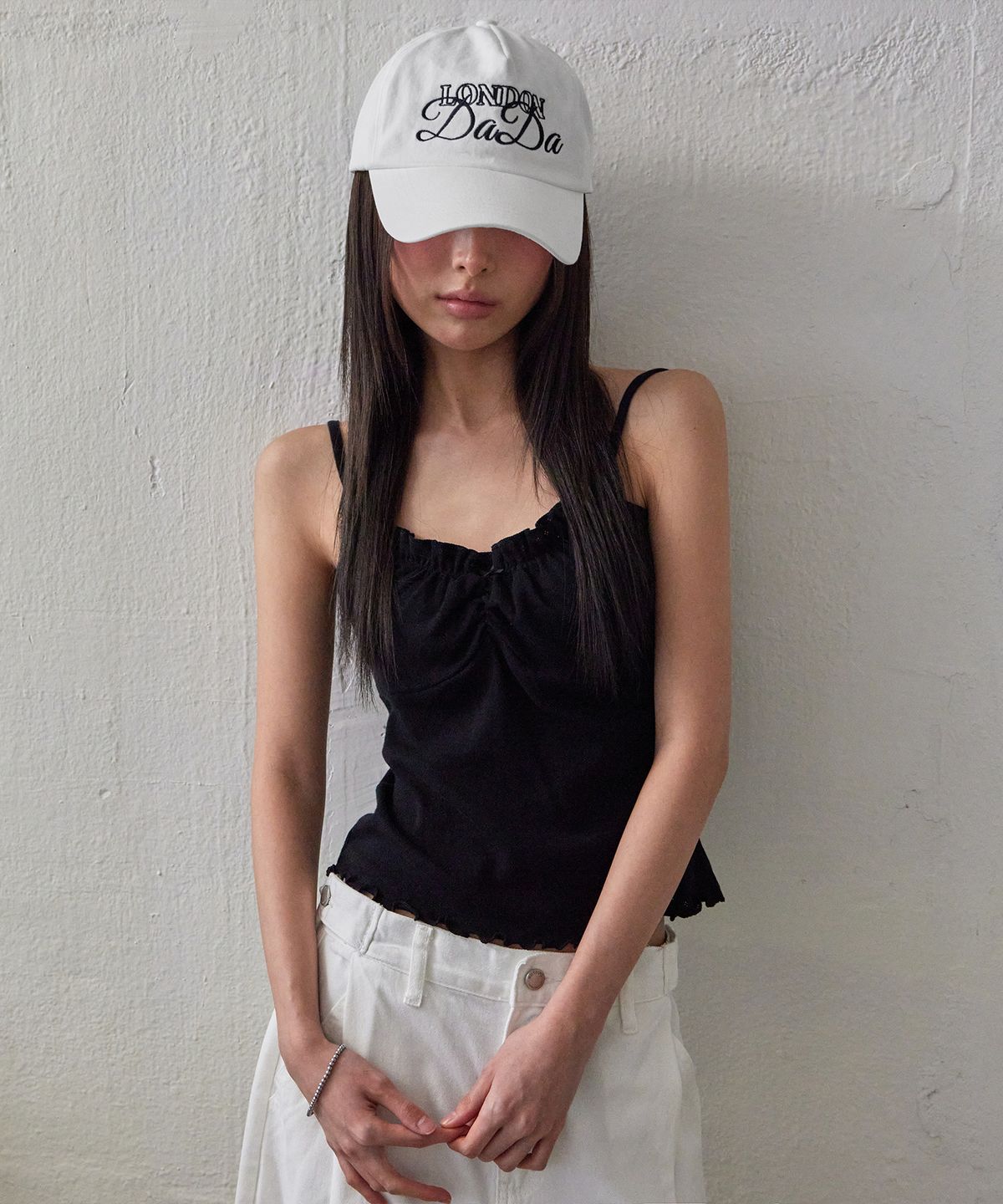 런던다다(LONDONDADA) DADA Washed Cap, WHITE