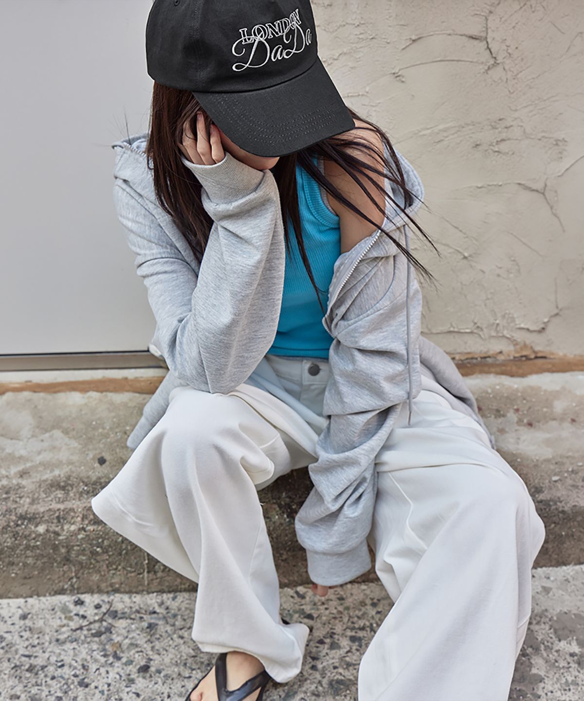 런던다다(LONDONDADA) DADA Washed Cap, CHARCOAL