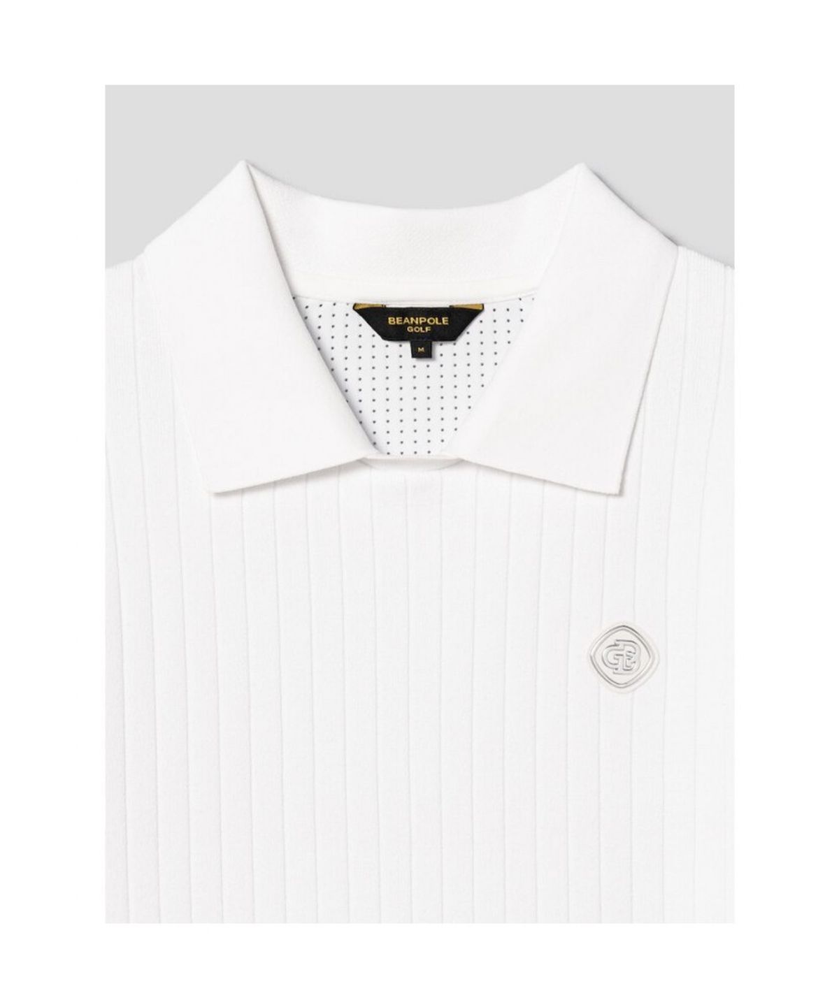 빈폴골프(BEANPOLE GOLF) [B_under] 여성 니트 하이브리드 칼라 반소매 티셔츠 - 화이트
