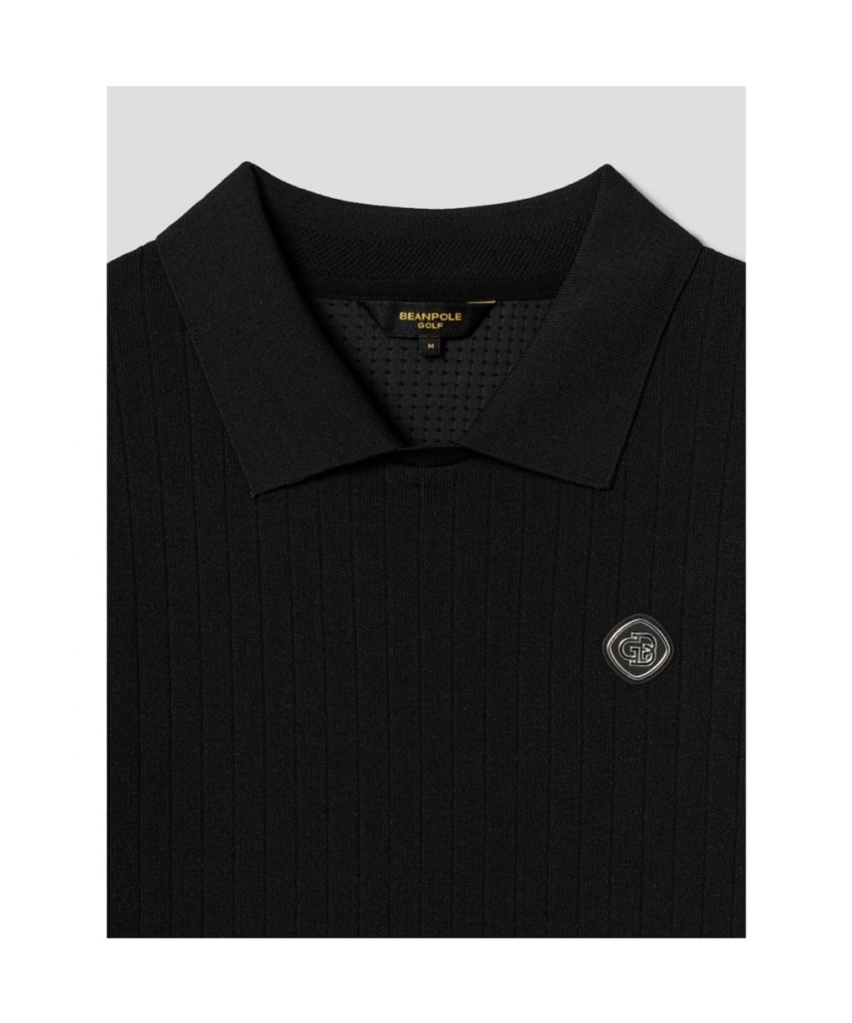 빈폴골프(BEANPOLE GOLF) [B_under] 여성 니트 하이브리드 칼라 반소매 티셔츠 - 블랙