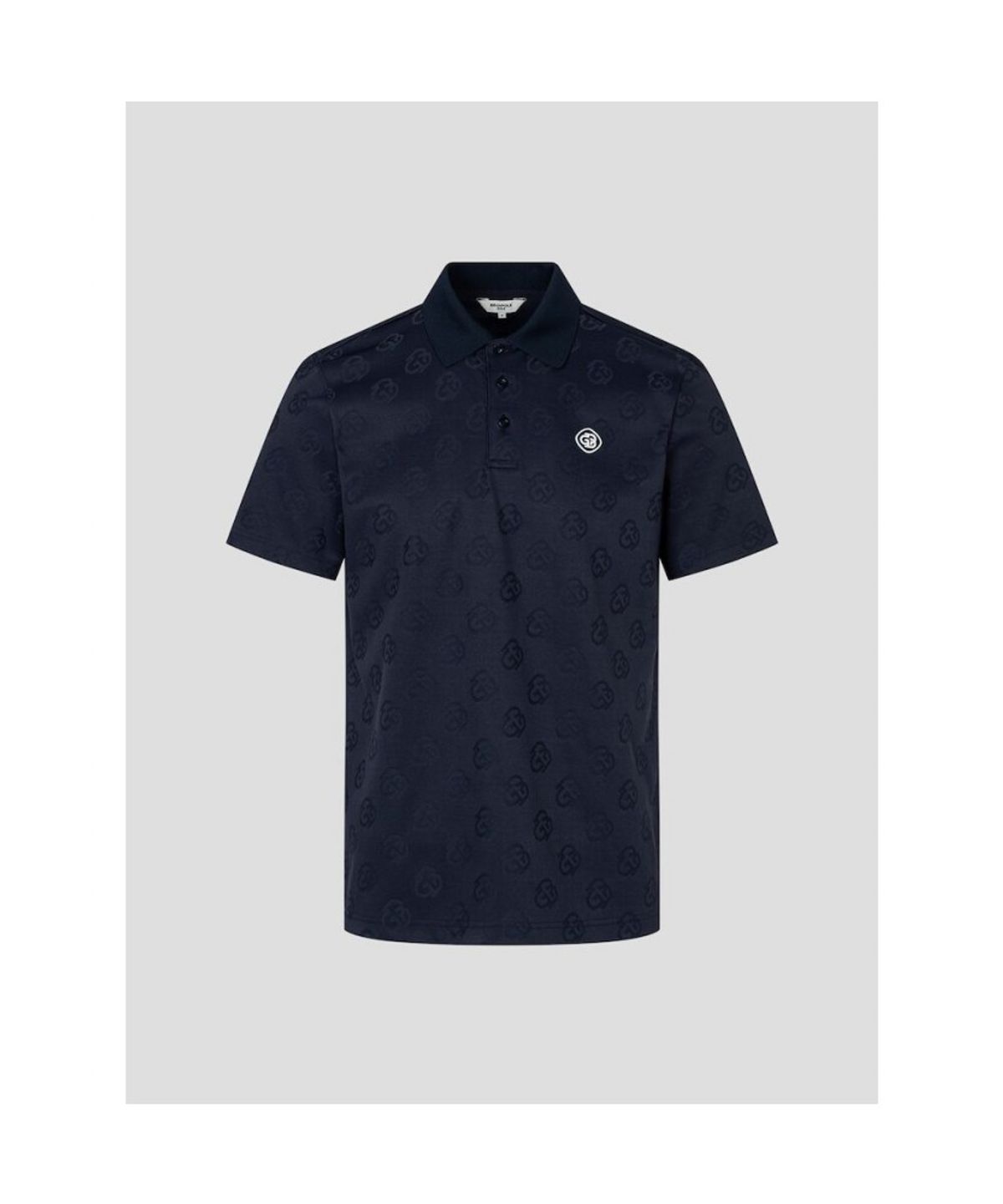 빈폴골프(BEANPOLE GOLF) [HERITAGE] 남성 자가드 반소매 티셔츠 - 네이비