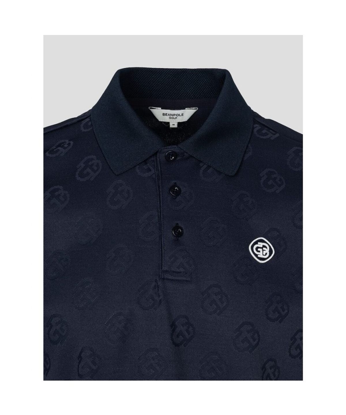 빈폴골프(BEANPOLE GOLF) [HERITAGE] 남성 자가드 반소매 티셔츠 - 네이비