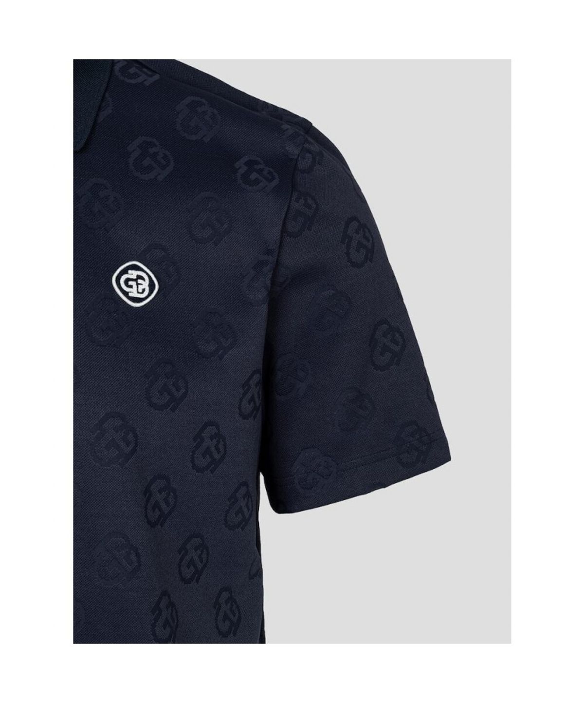 빈폴골프(BEANPOLE GOLF) [HERITAGE] 남성 자가드 반소매 티셔츠 - 네이비