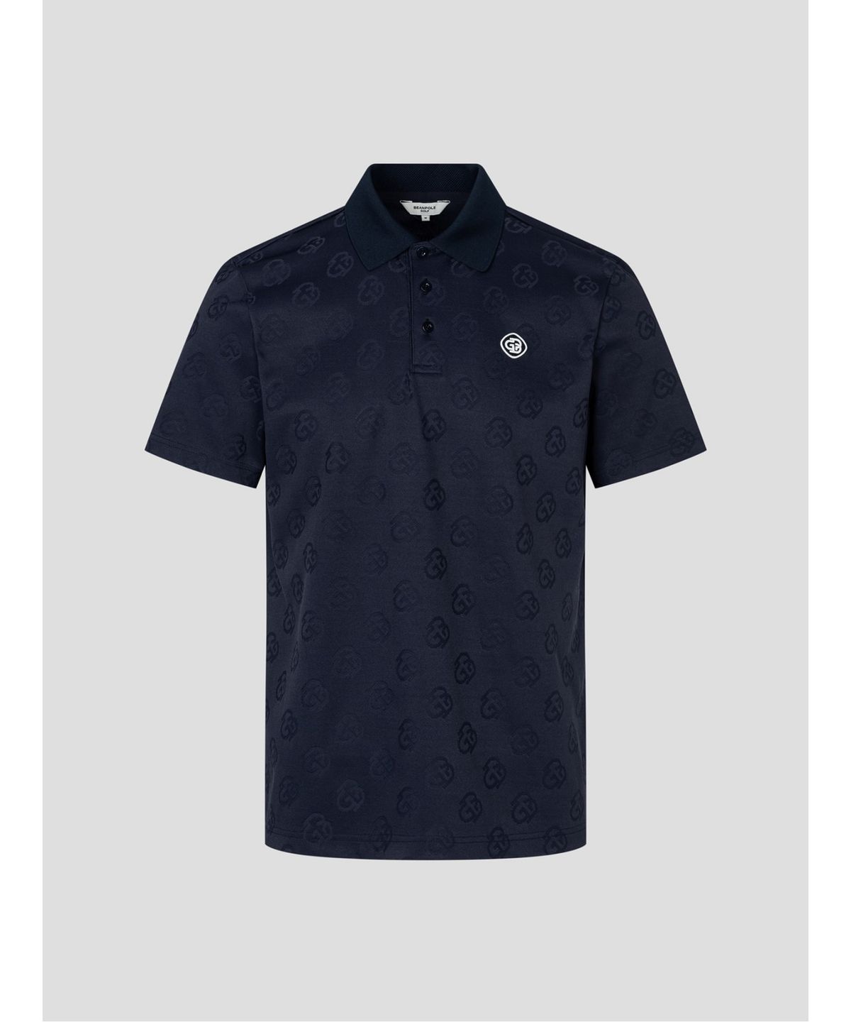 빈폴골프(BEANPOLE GOLF) [HERITAGE] 남성 자가드 반소매 티셔츠 - 네이비
