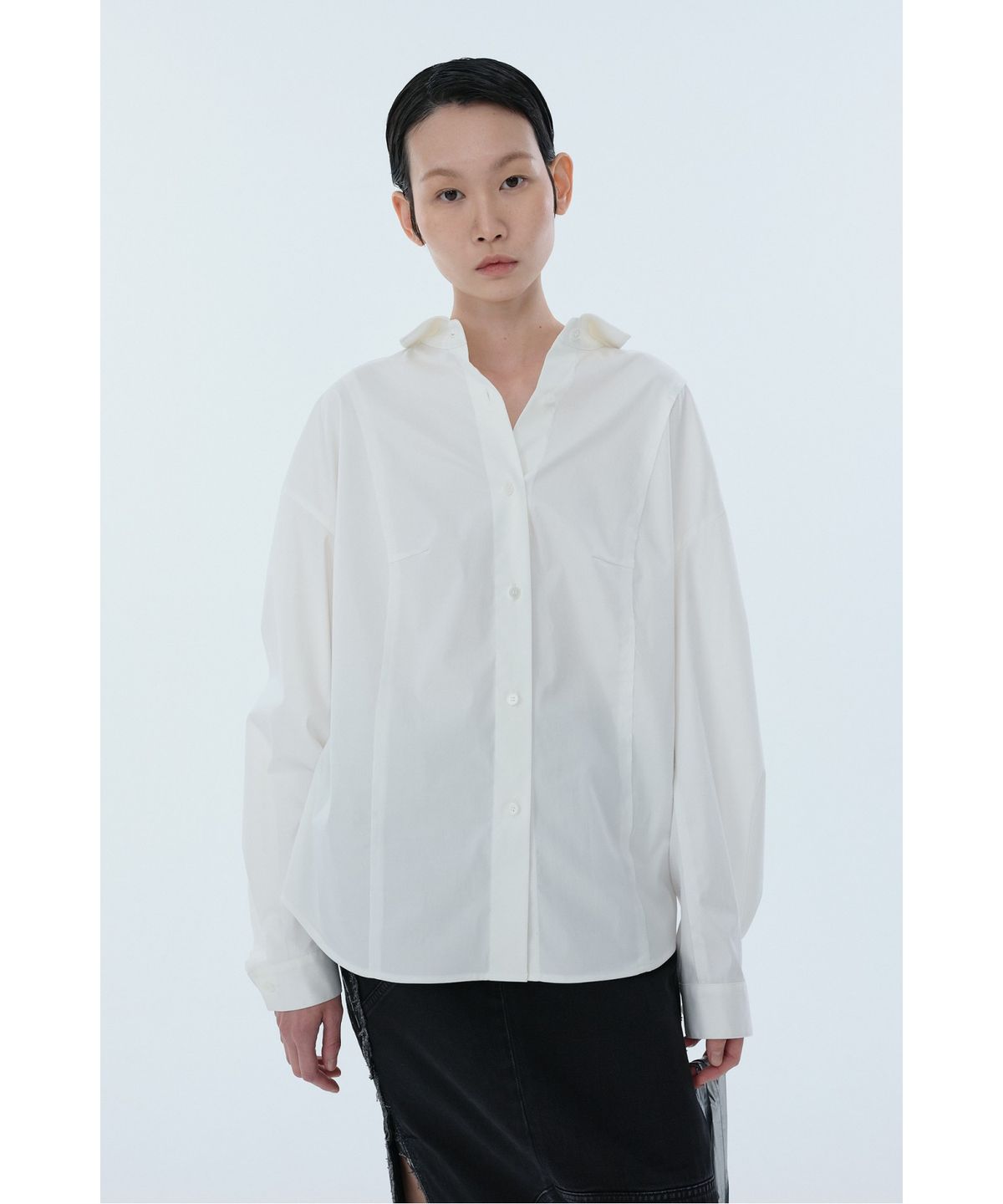 래코드(RECODE) Over Sized Seam Line Shirt RQSAA24575WHX