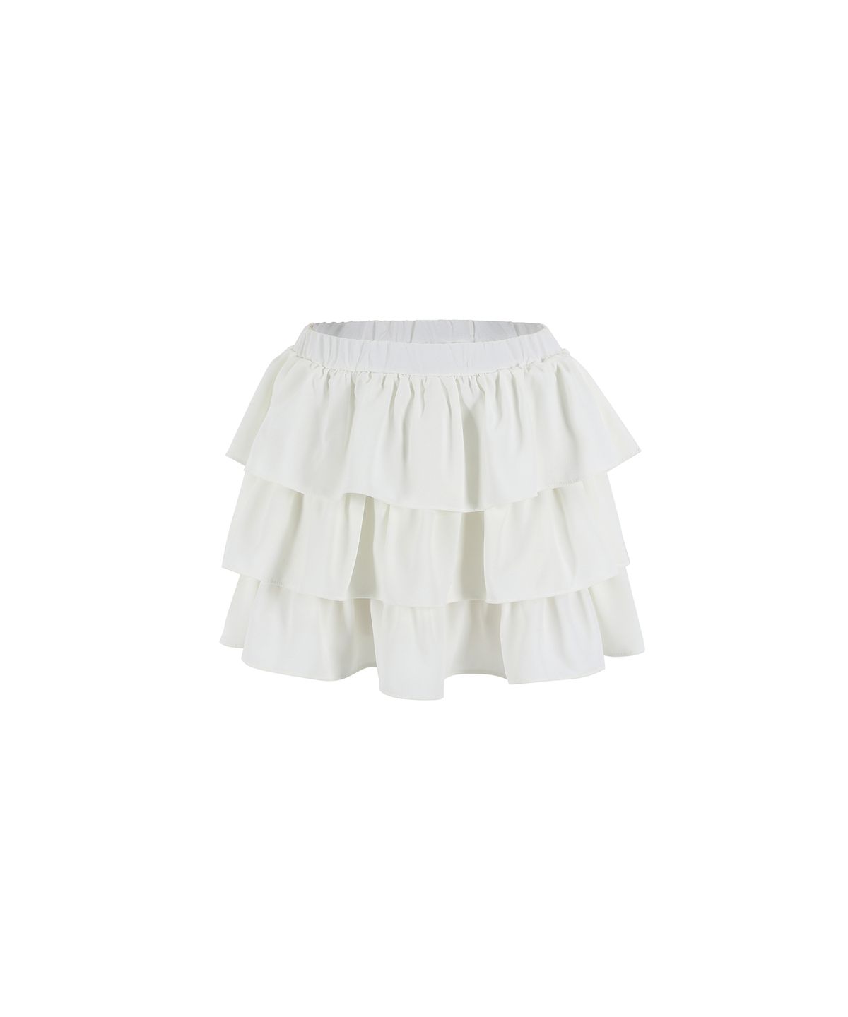 아이씨에(ISEEAE) Volume Tiered Skirt (White)
