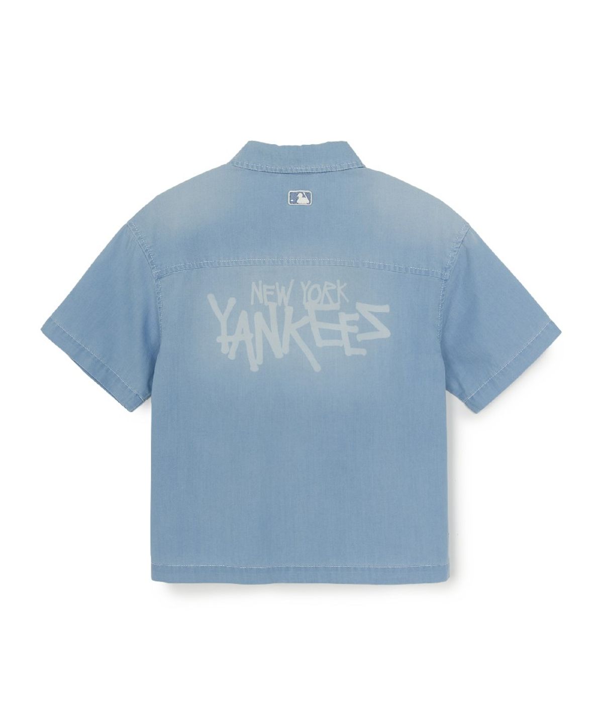 엠엘비 키즈(MLB KIDS) 베이직 쿨필드 반팔 데님 셔츠 NY (L.Blue)