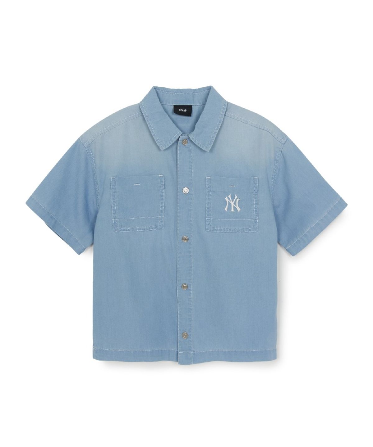 엠엘비 키즈(MLB KIDS) 베이직 쿨필드 반팔 데님 셔츠 NY (L.Blue)